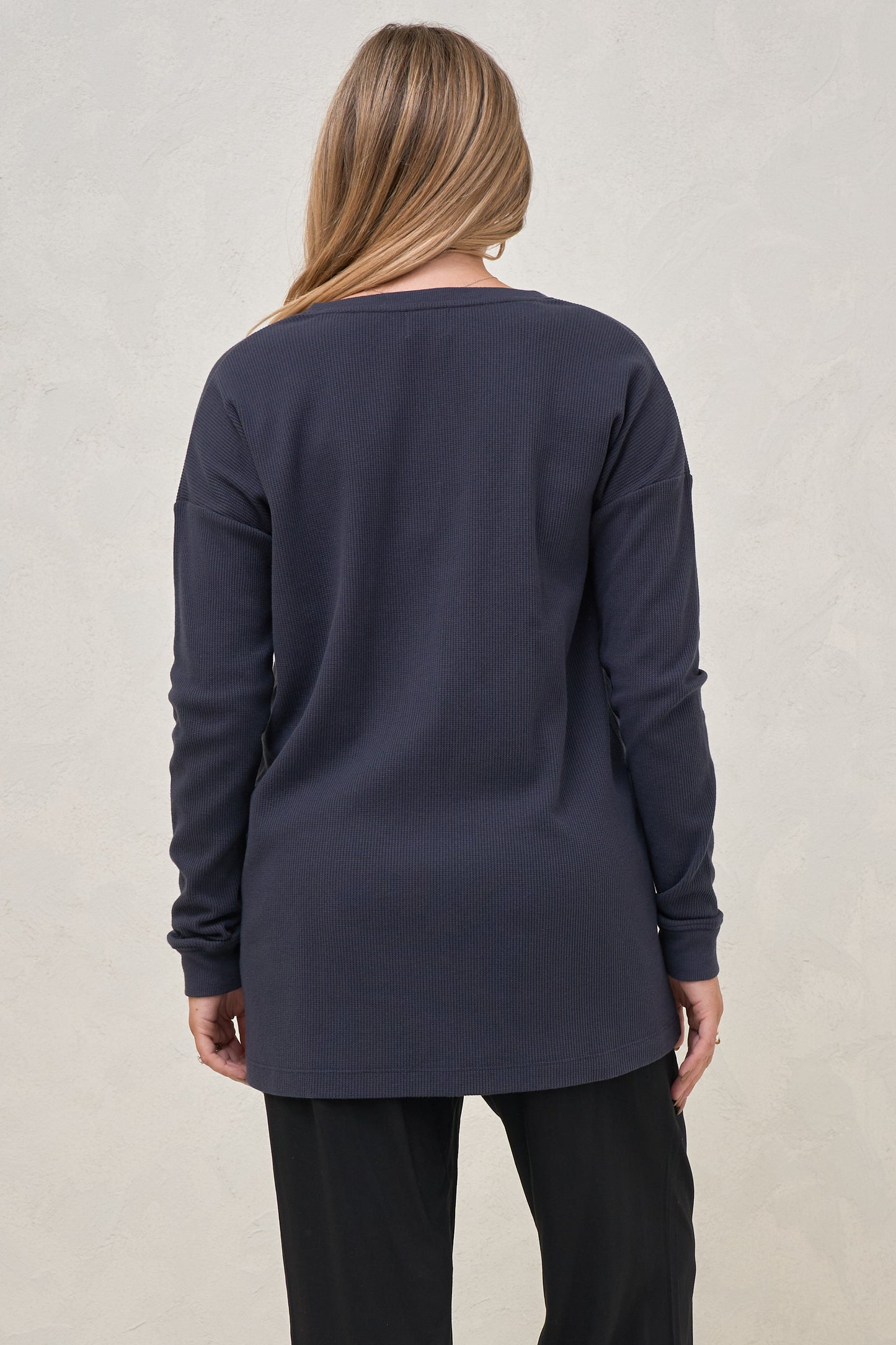 All For Us Waffle Henley - Slate