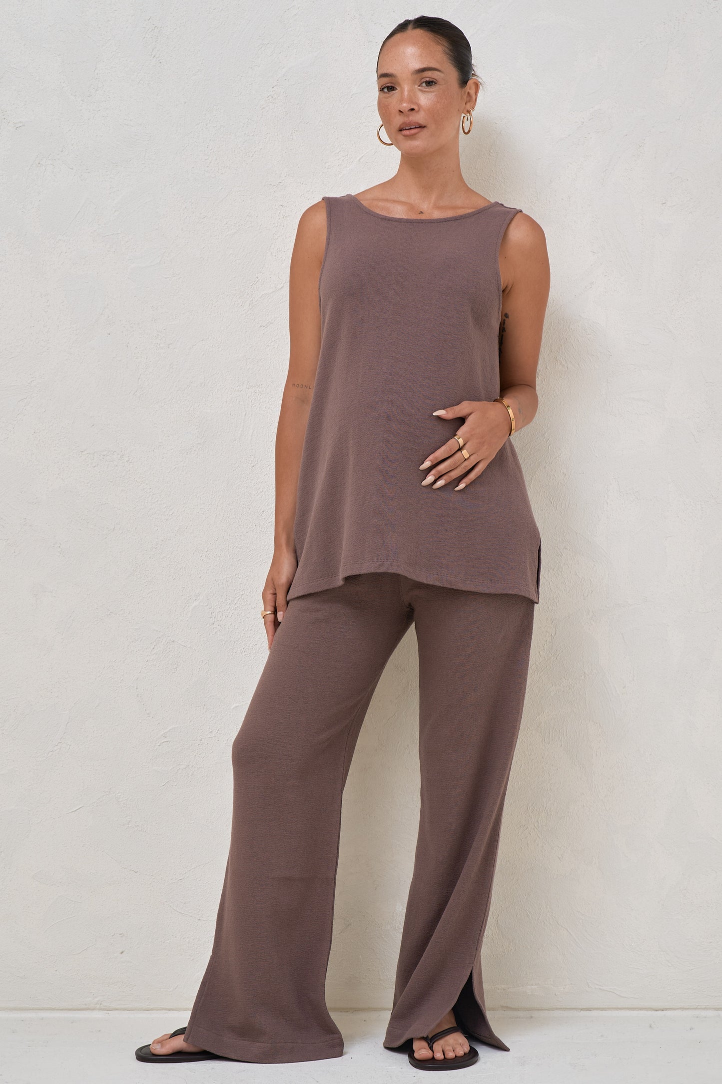 Kindred Split Pants  - Ash Brown