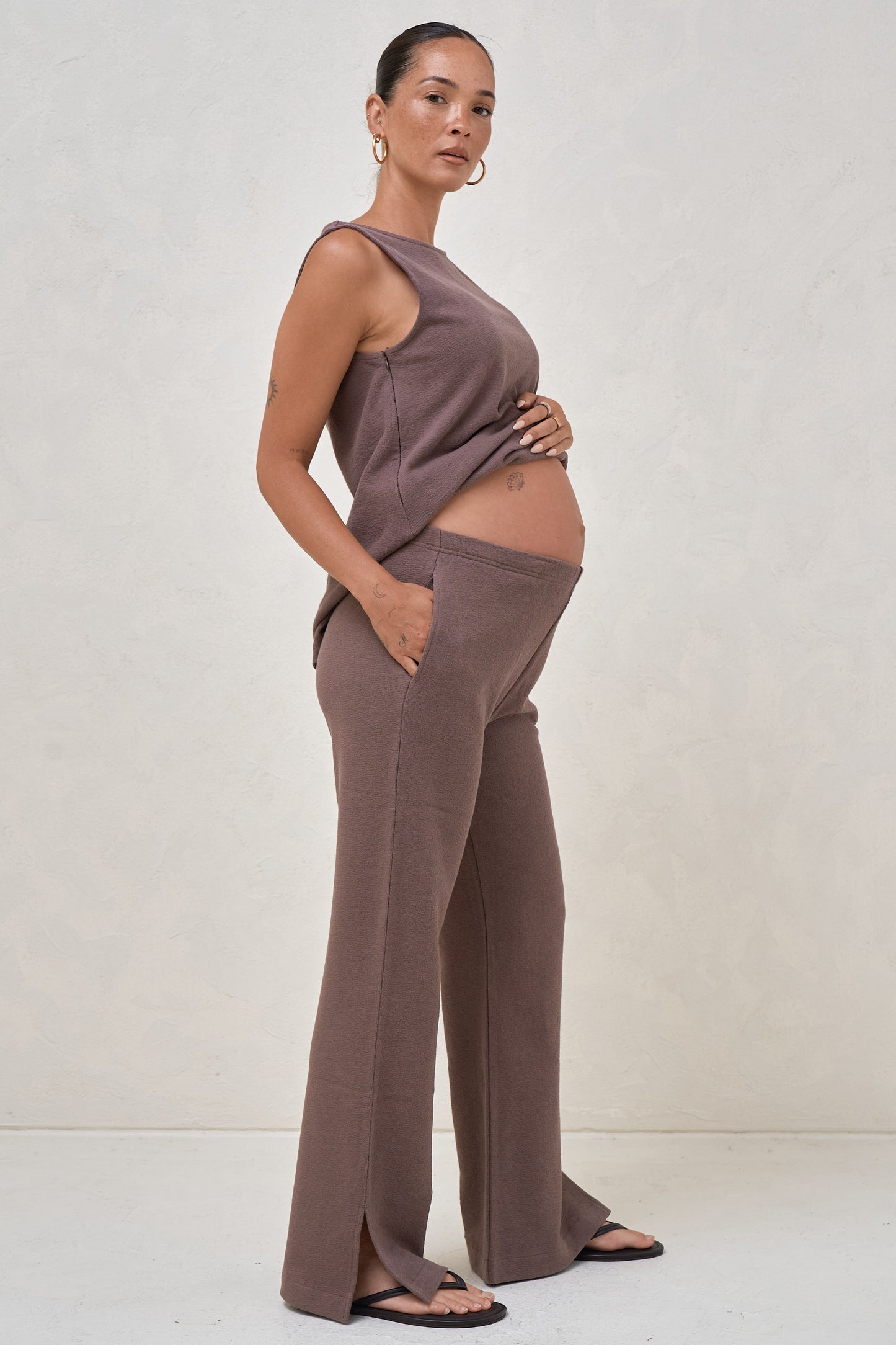 Kindred Split Pants  - Ash Brown