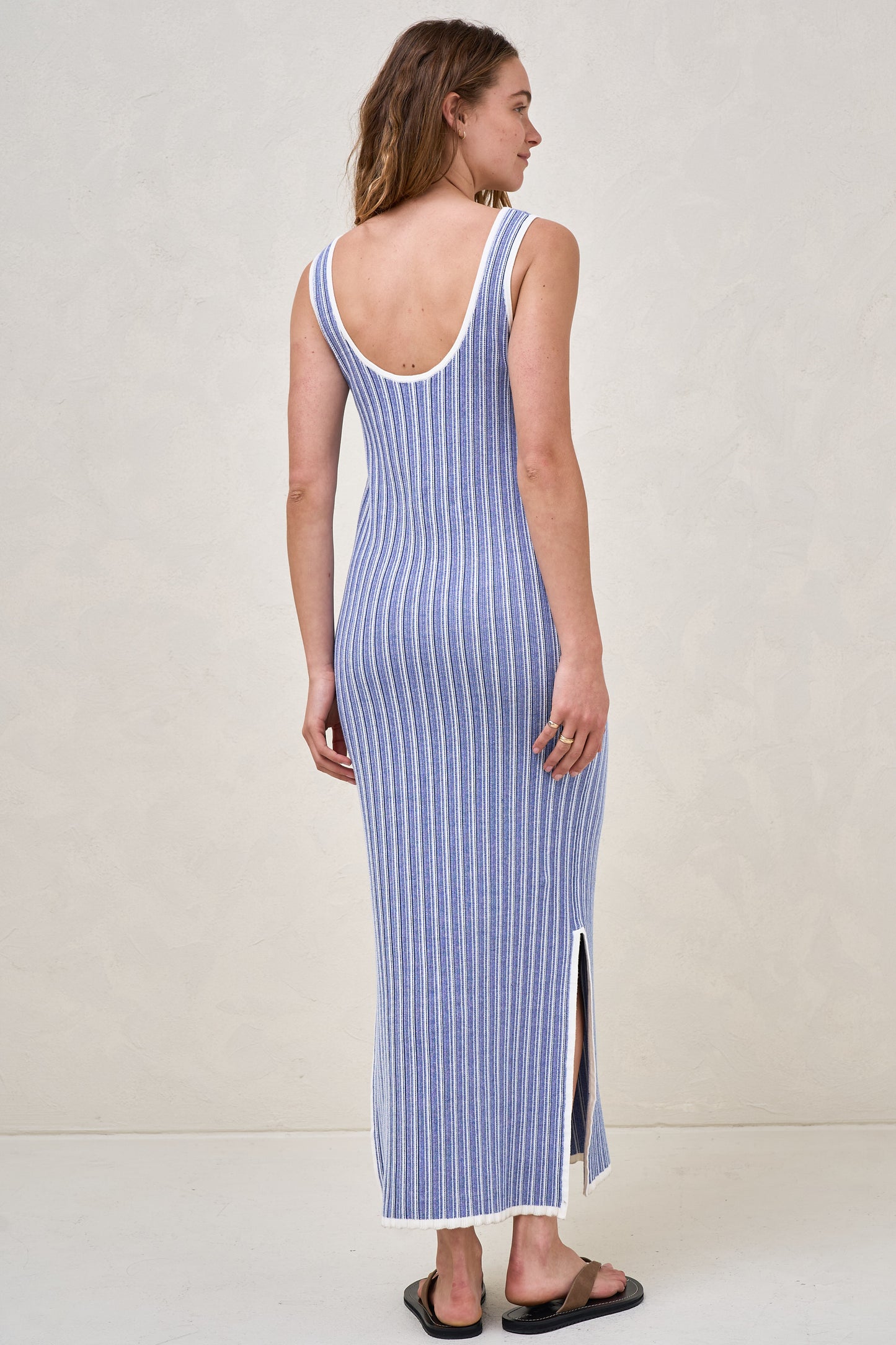 Sunset Column Knit Dress - Blue