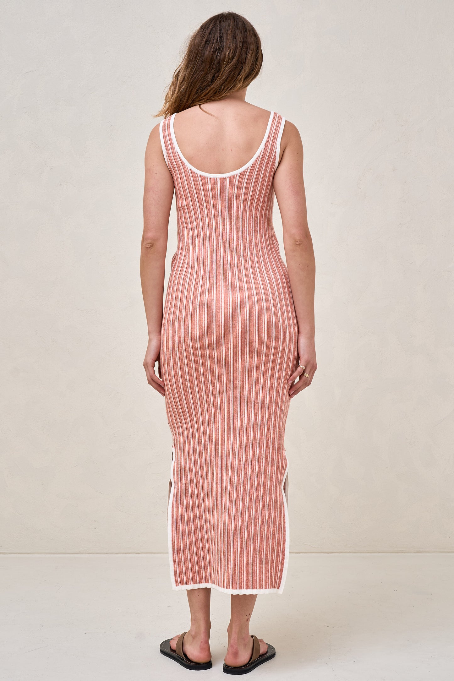 Sunset Column Knit Dress - Orange