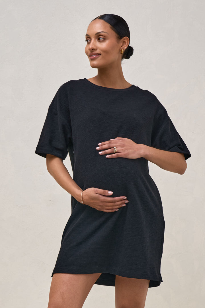 black maternity and nursing tee dress BAE The Label Australia black maternity and nursing tee dress BAE The Label Australia