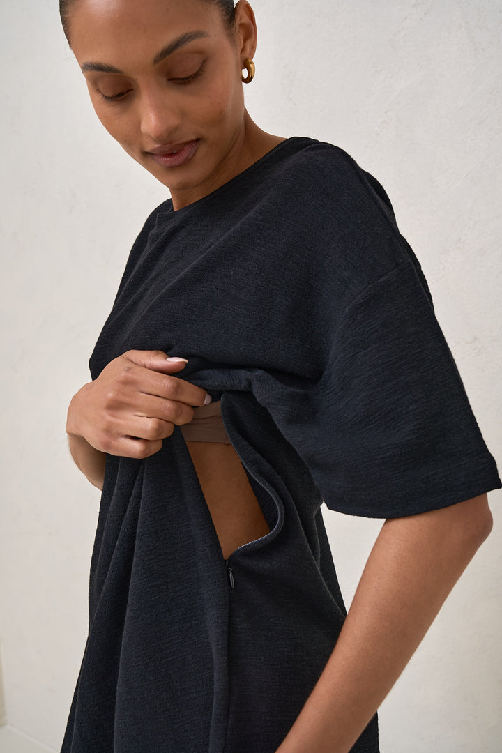 black maternity and nursing tee dress – BAE The Label Australia