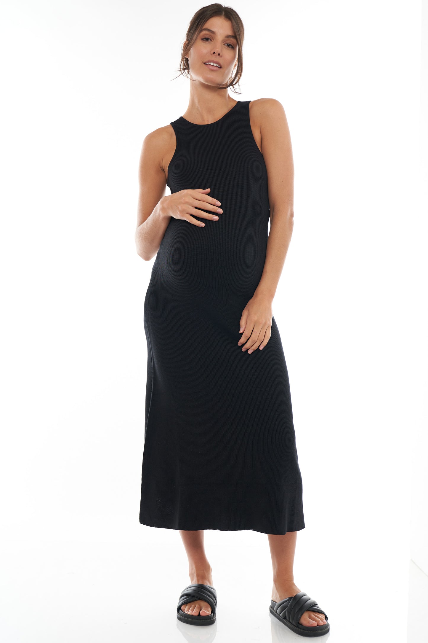 black knit maternity dress -1