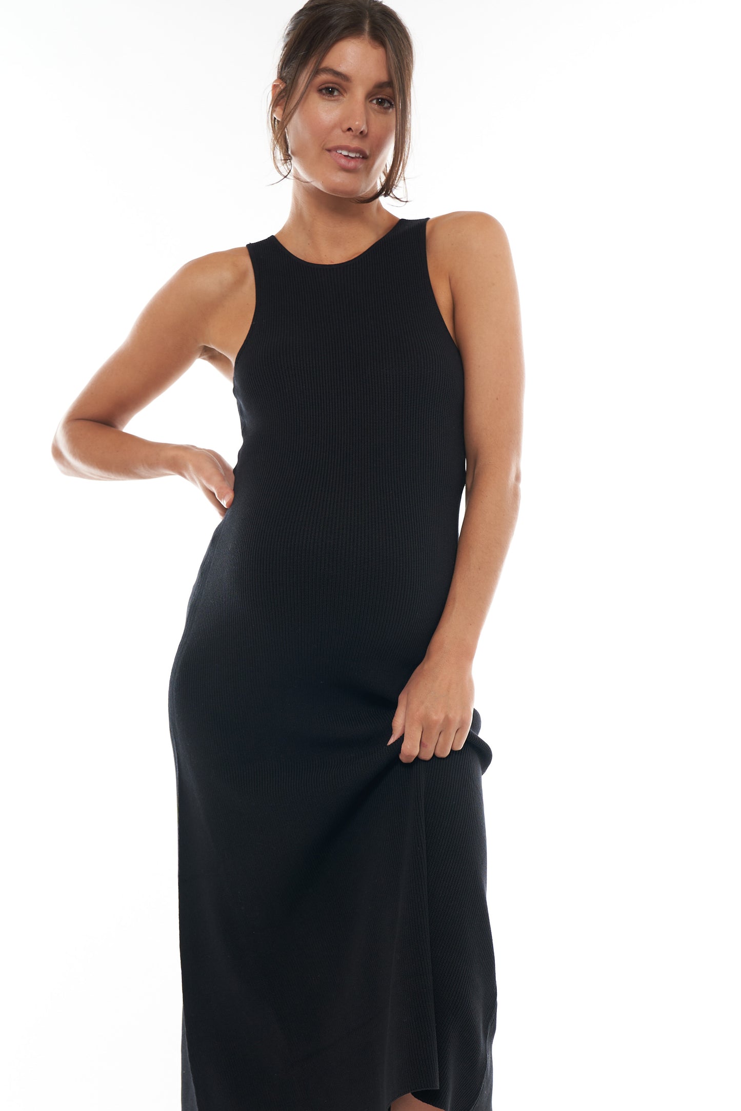 black knit maternity dress -5