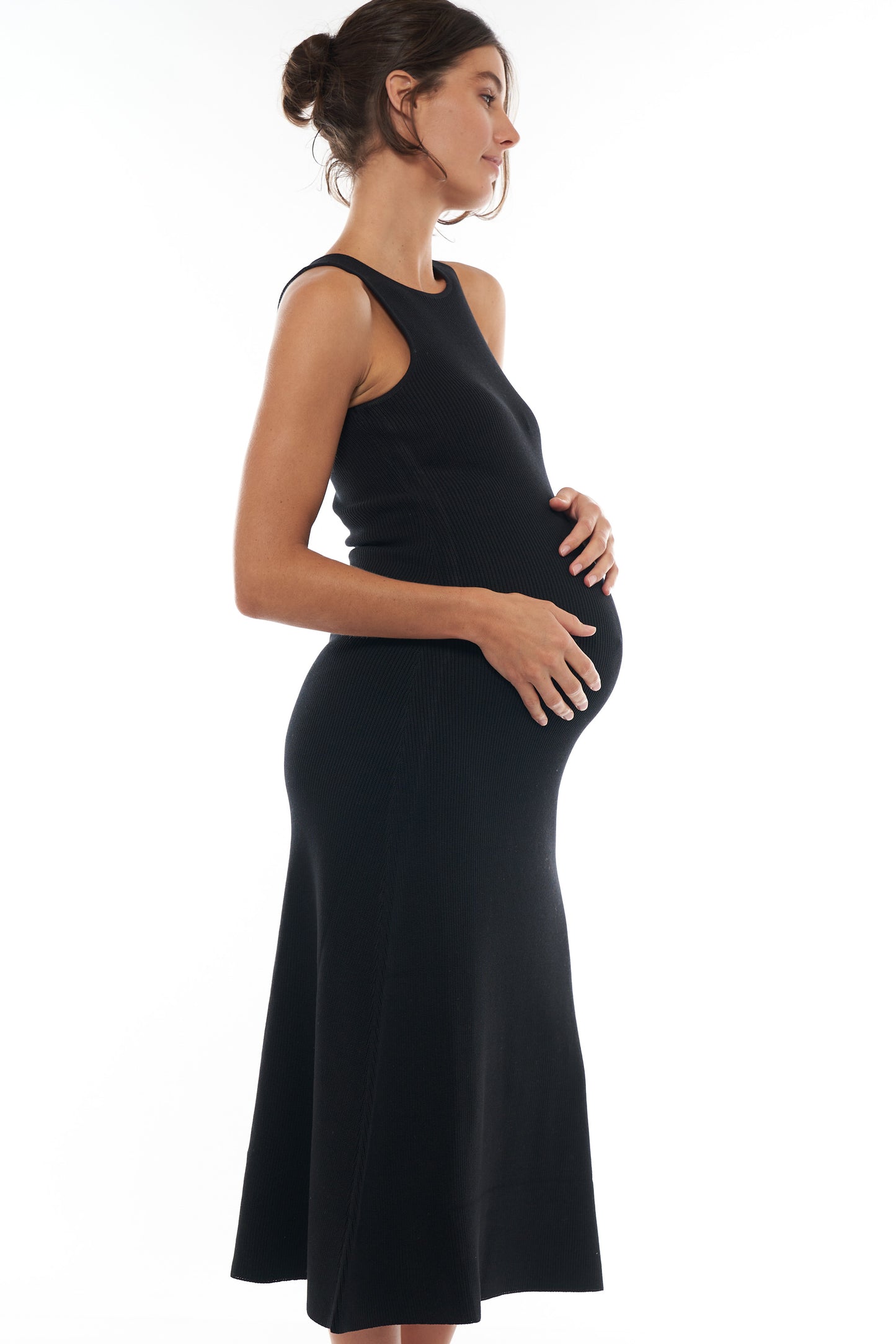 black knit maternity dress -2