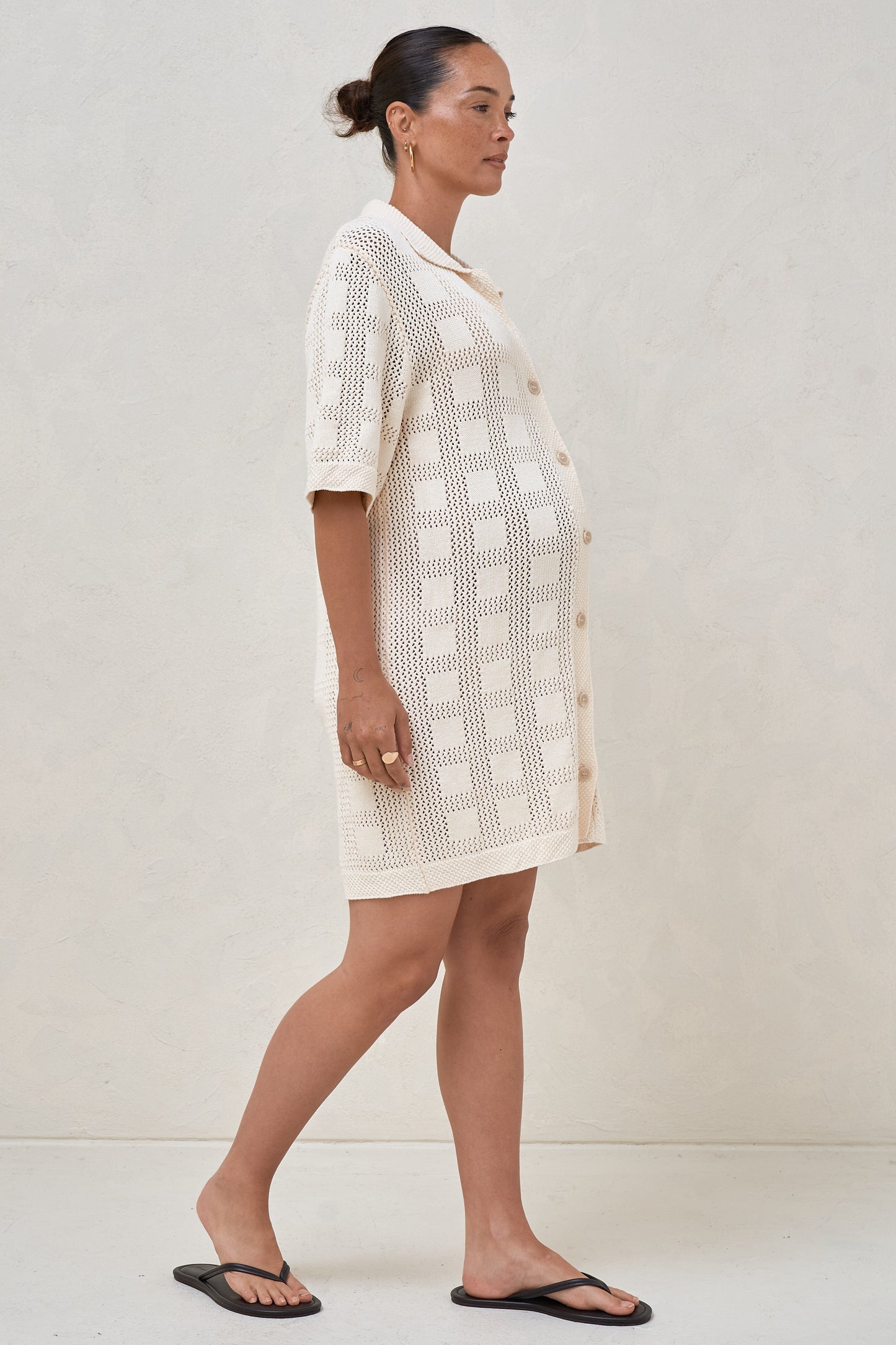 Persistance Polo Knit Dress - Ivory*