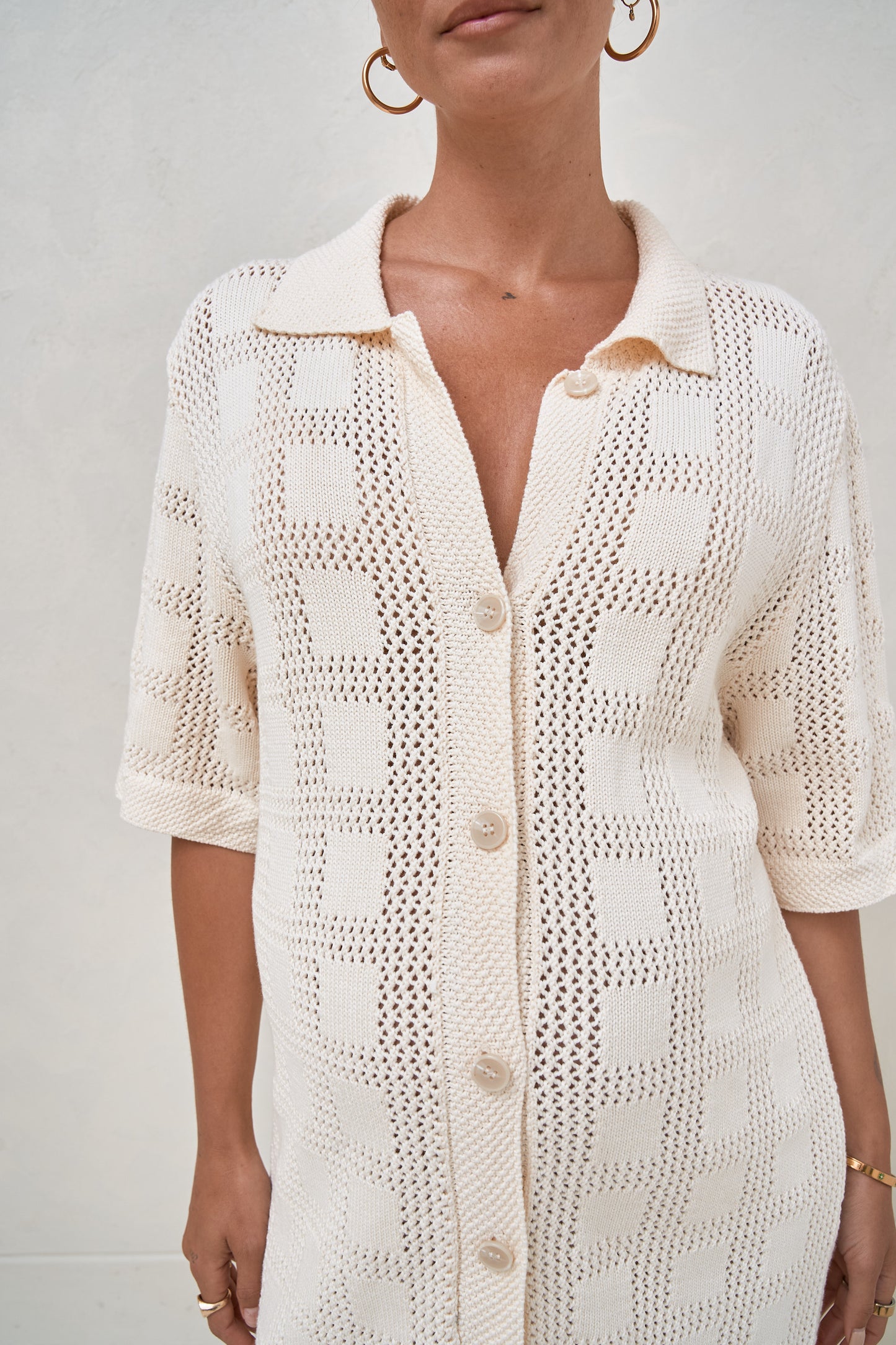 Persistance Polo Knit Dress - Ivory*