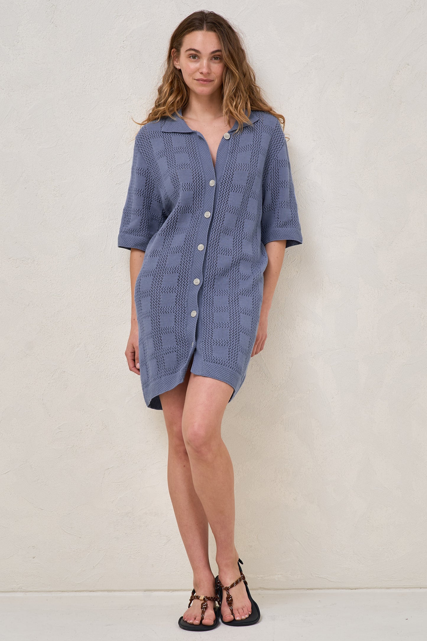 Persistance Polo Knit Dress - Ocean