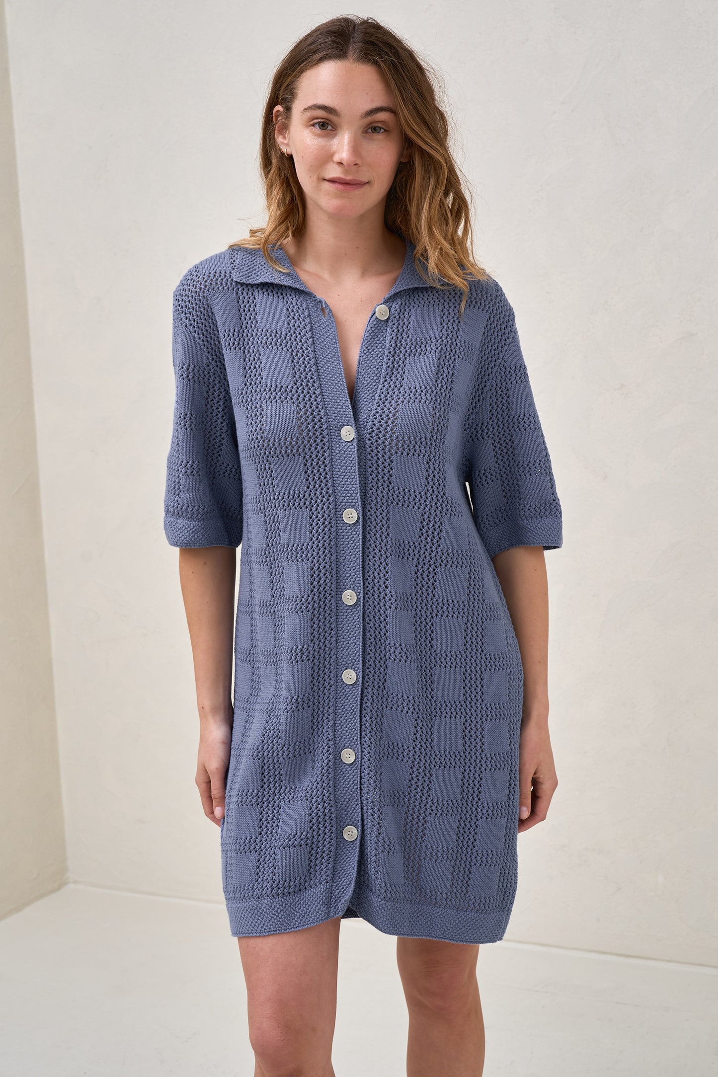 Persistance Polo Knit Dress - Ocean