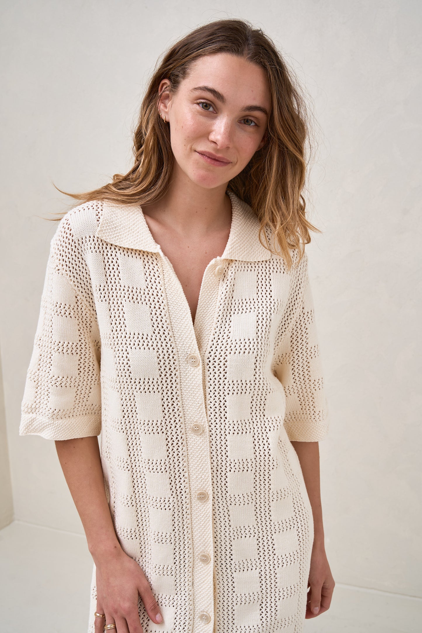 Persistance Polo Knit Dress - Ivory