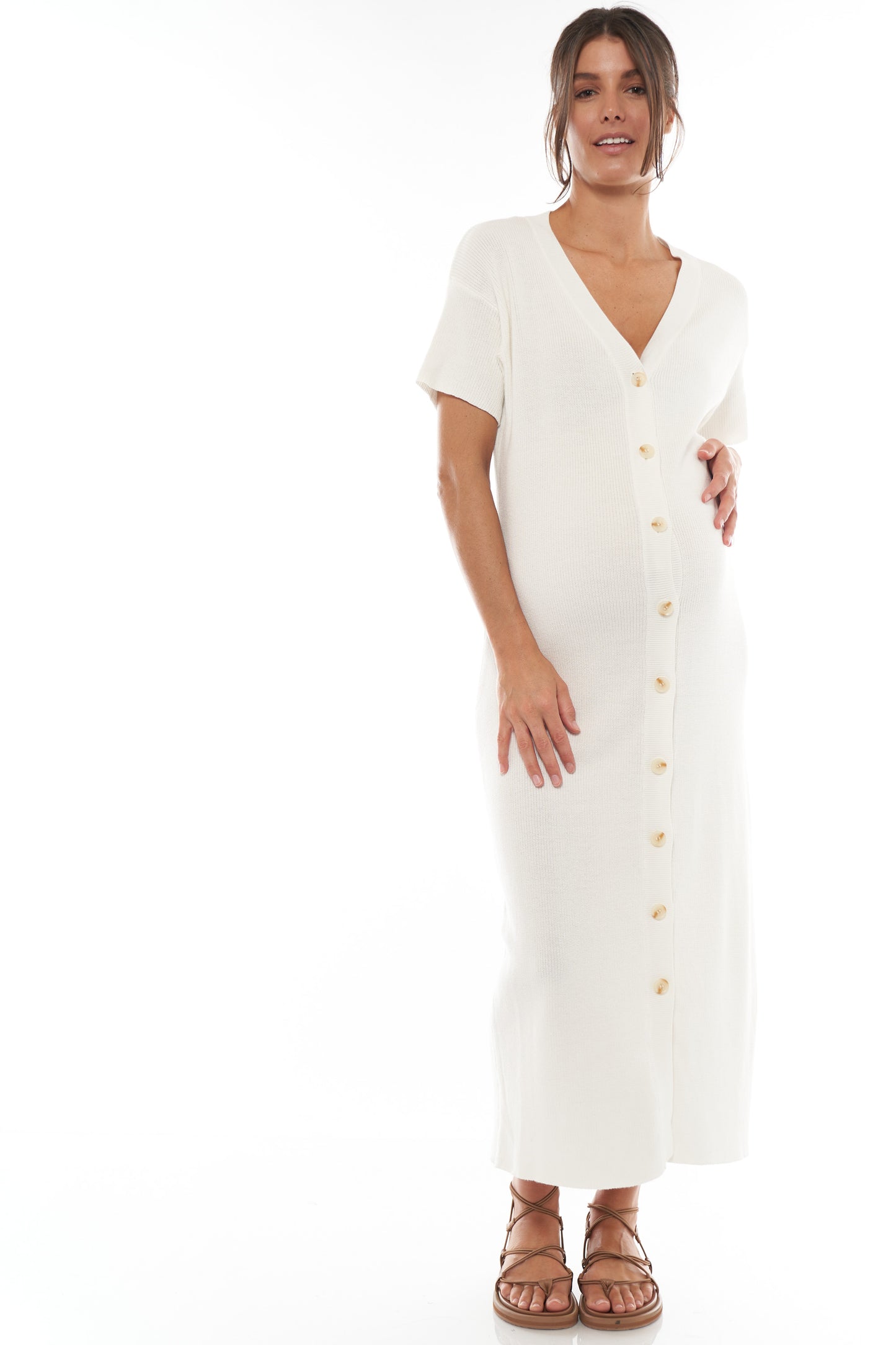 Maternity Knit Midi Dress -1