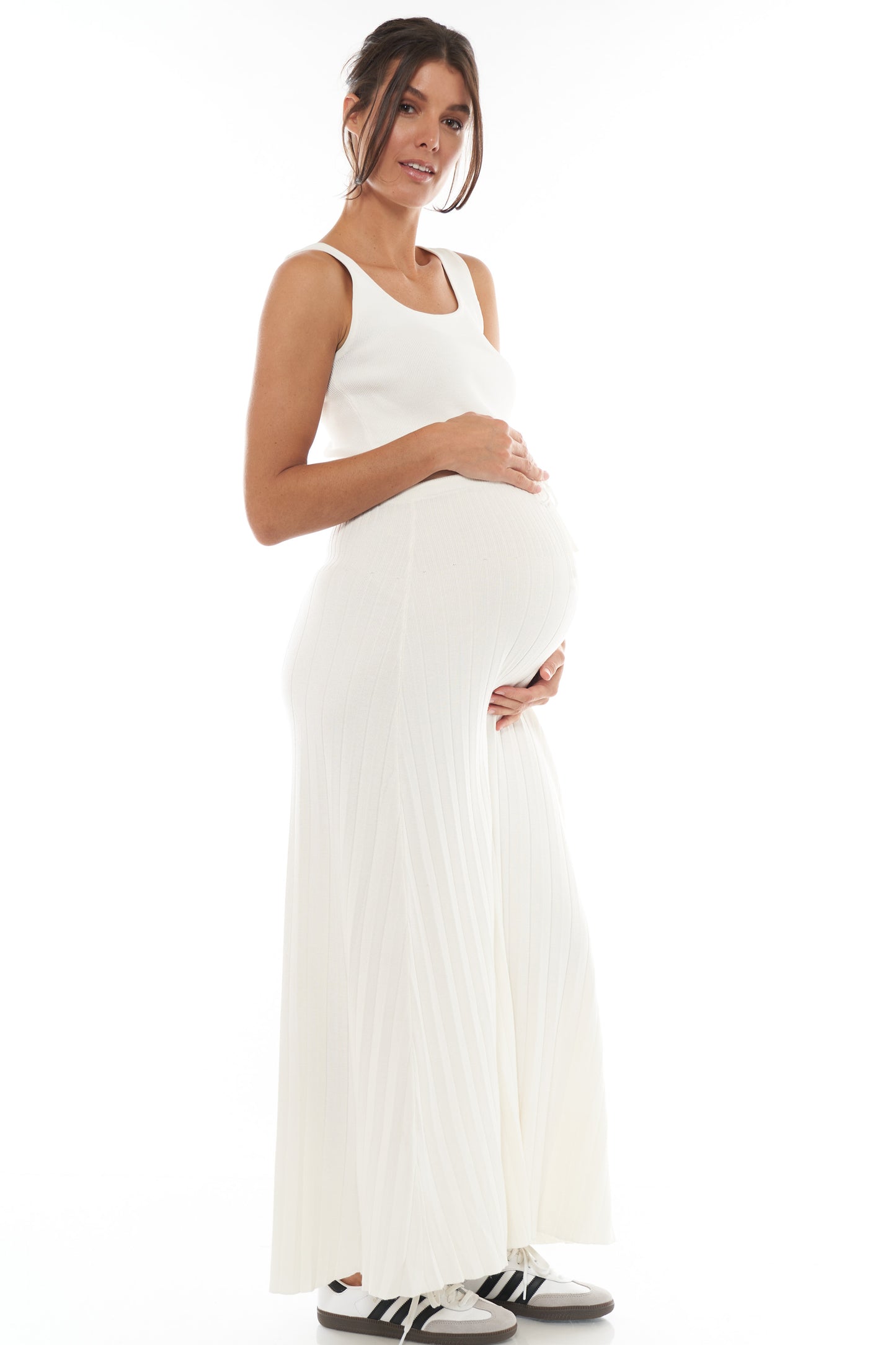 Pleat Maternity Maxi Skirt -2