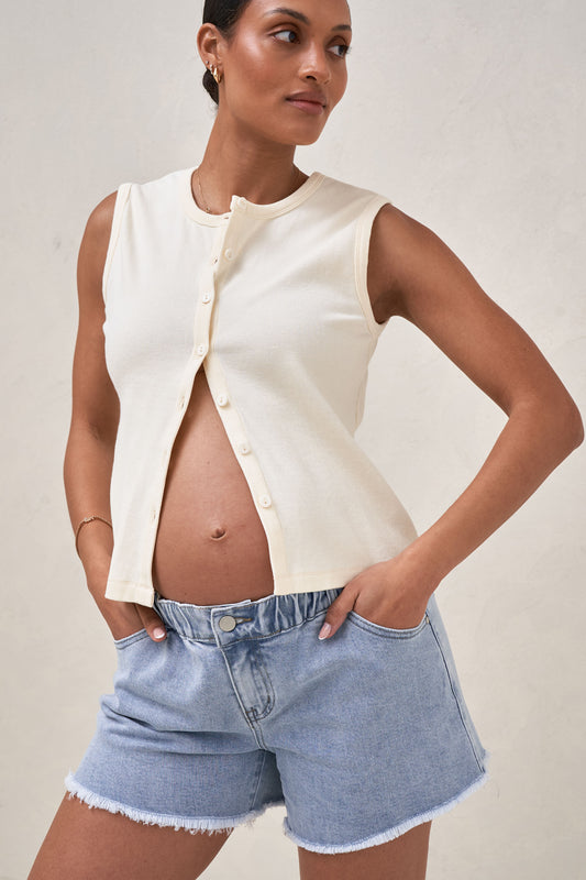 maternity-frayed-denim-short-blue-1