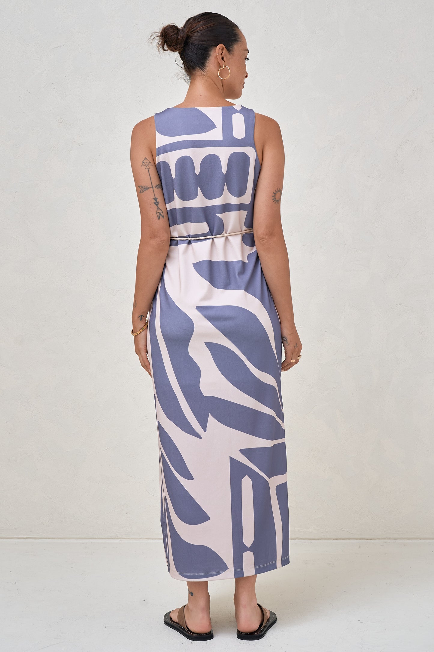Calibration Nursing Column Dress -Blue Abstract