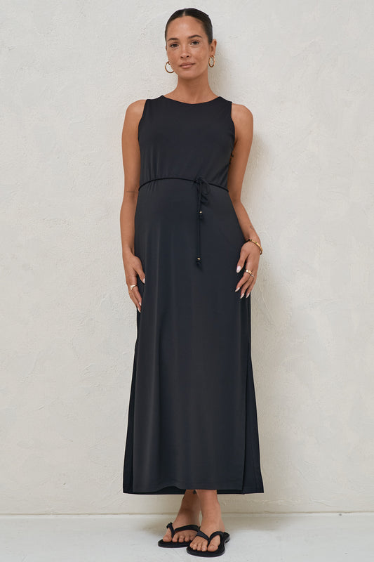 neon maxi dress Iris Lace-Up Corset Slit With Rose Accent – kalisa the fitted neon prom StyleCode: 3412077130576 Baby shower dress, Maternity Color:Blue Heaven Bengaline