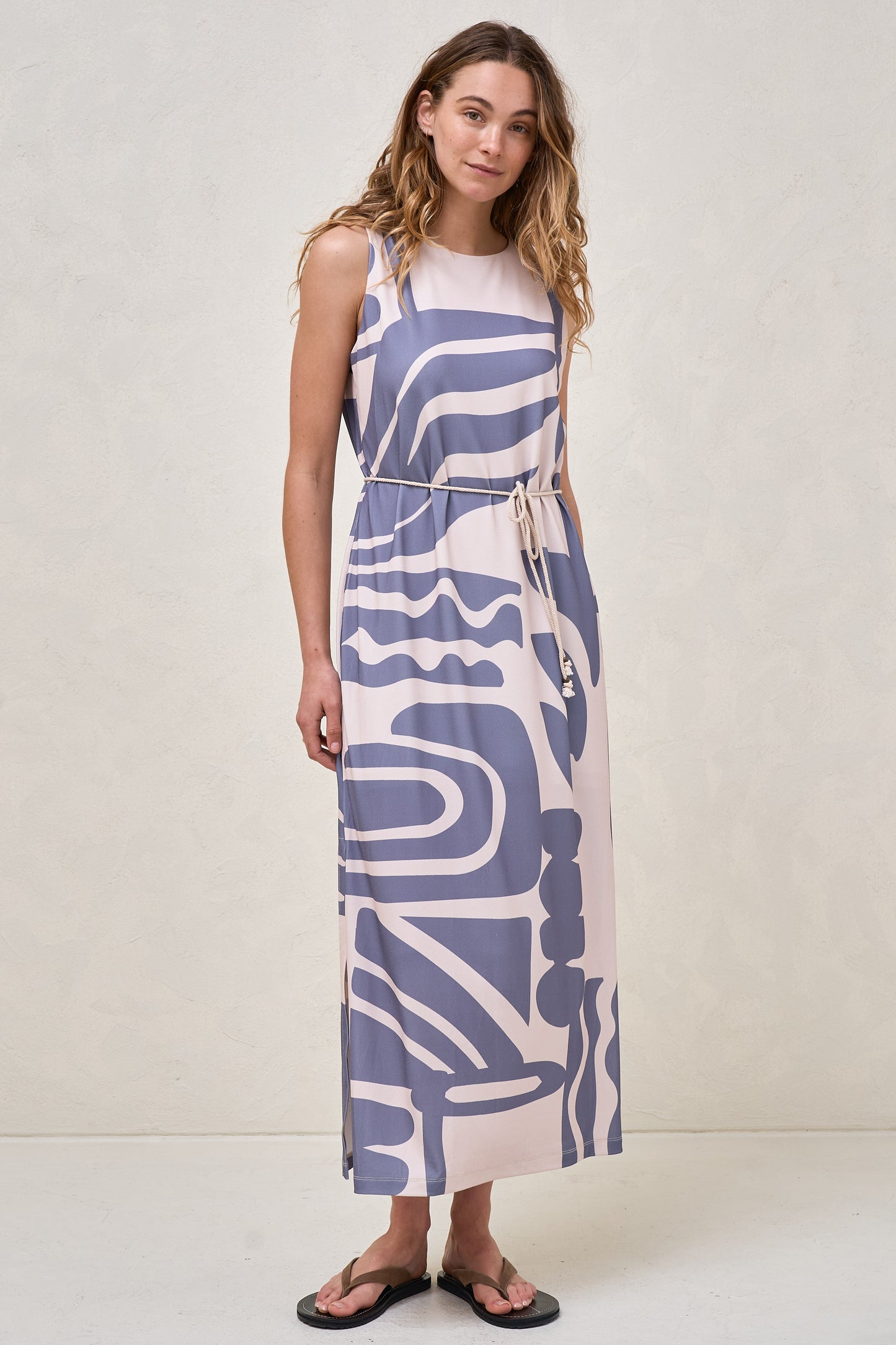 Calibration Nursing Column Dress -Blue Abstract