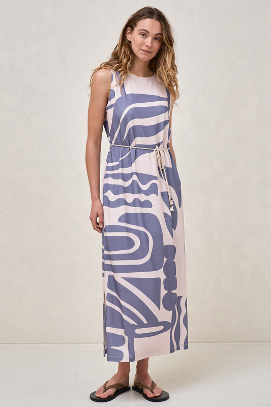 Calibration Nursing Column Dress -Blue Abstract