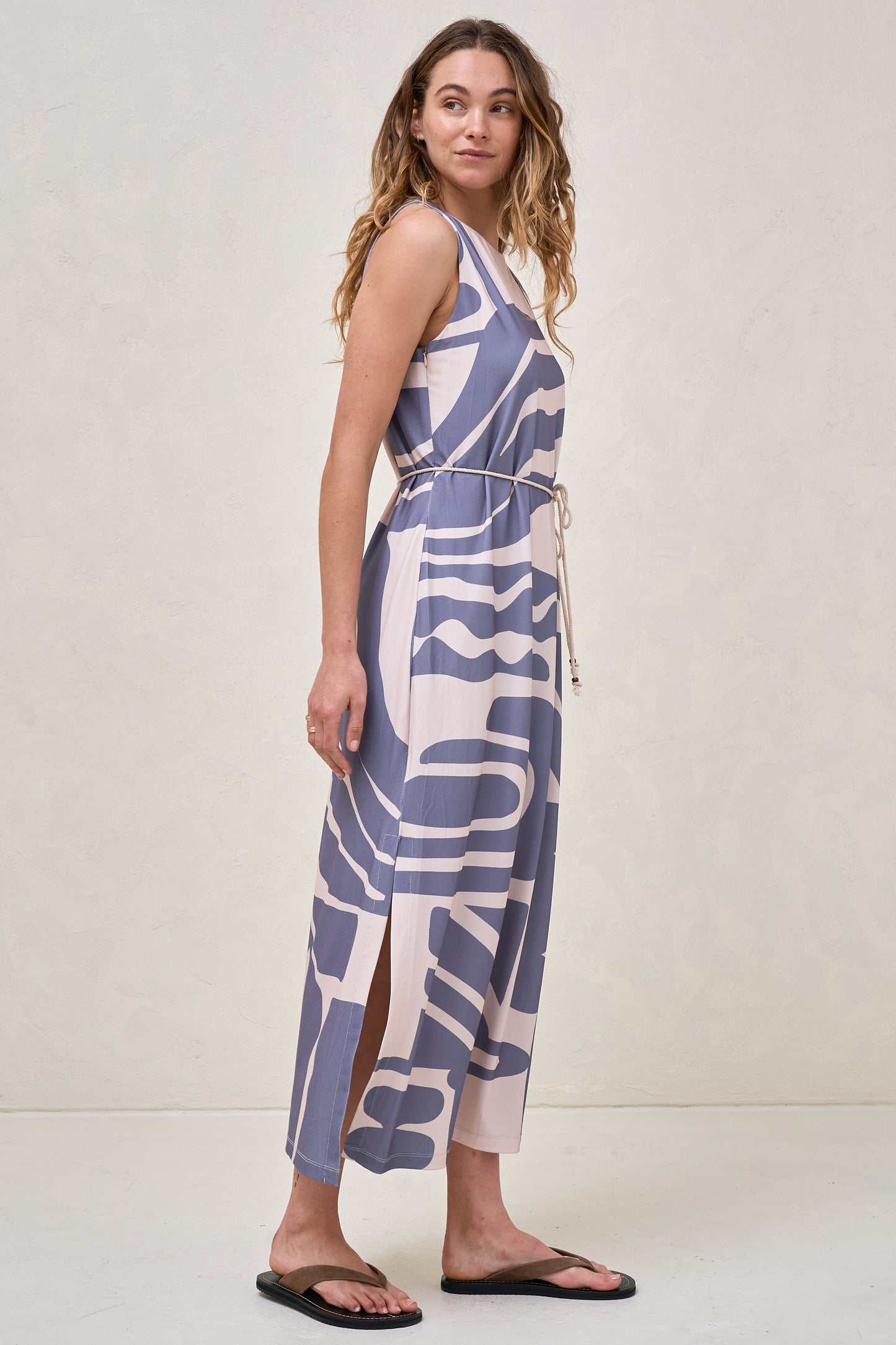 Calibration Nursing Column Dress -Blue Abstract