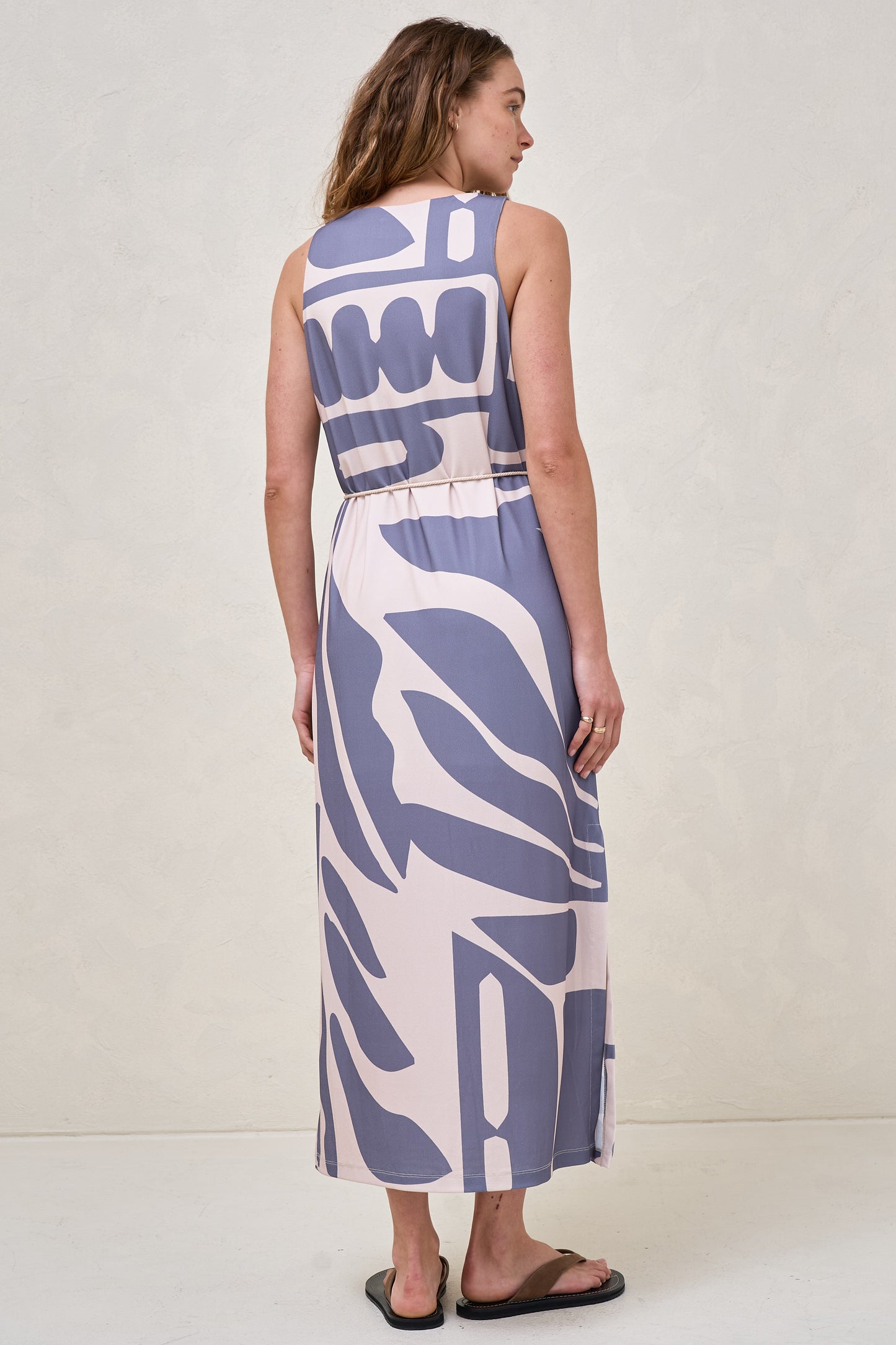 Calibration Nursing Column Dress -Blue Abstract