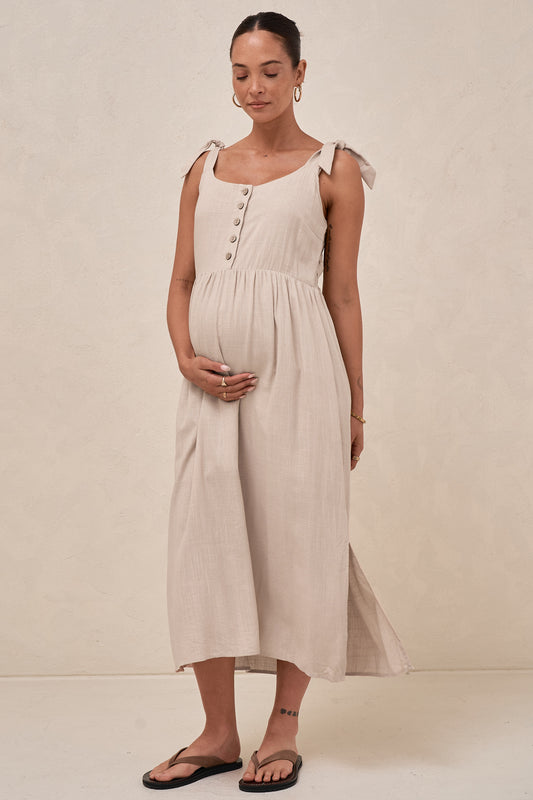 Breeze Along Midi Dress - Natural