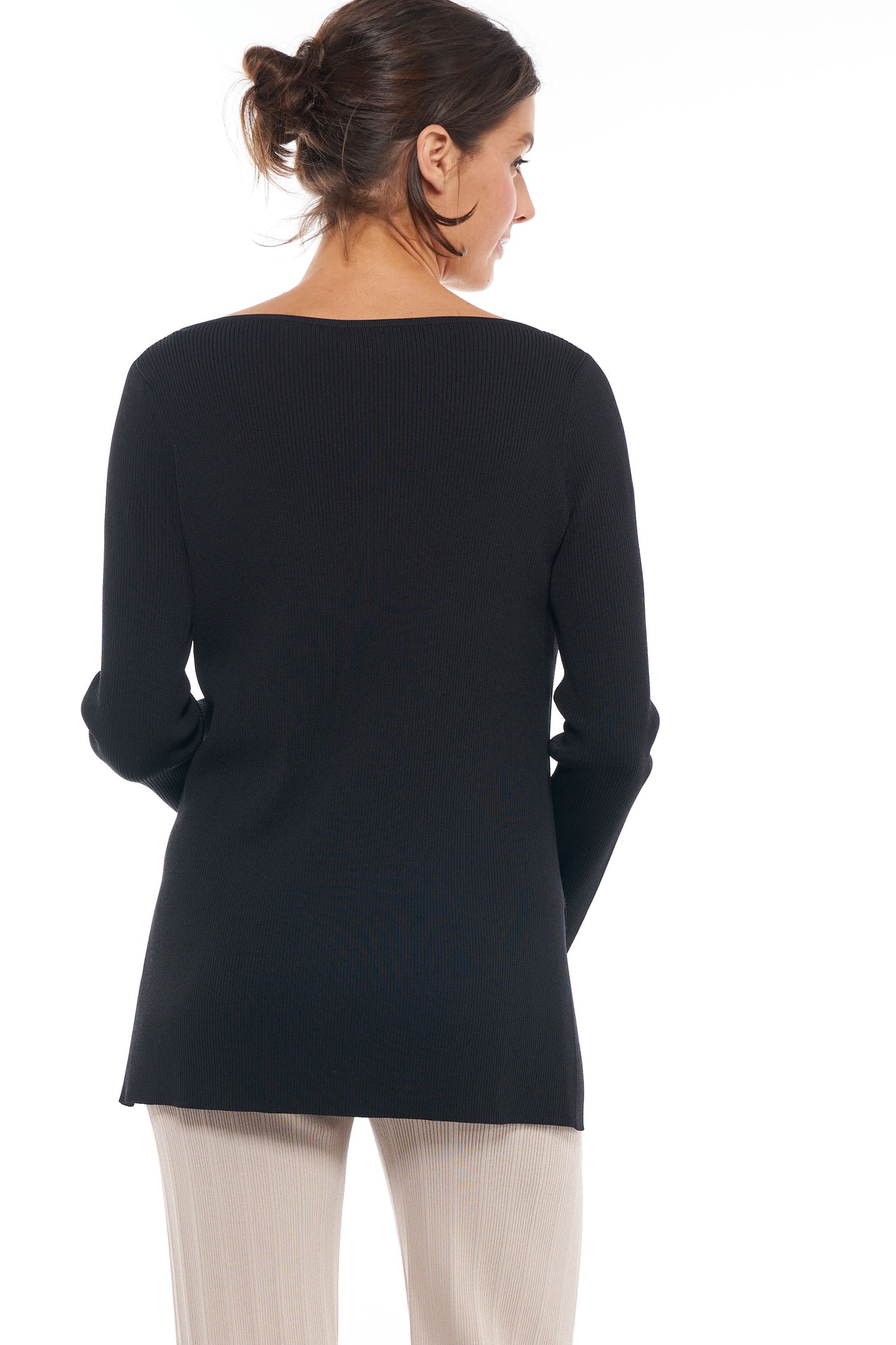 Black Long Sleeve Knit Maternity Top -3