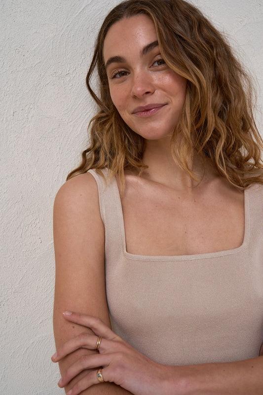 About That Base Knit Crop -Taupe