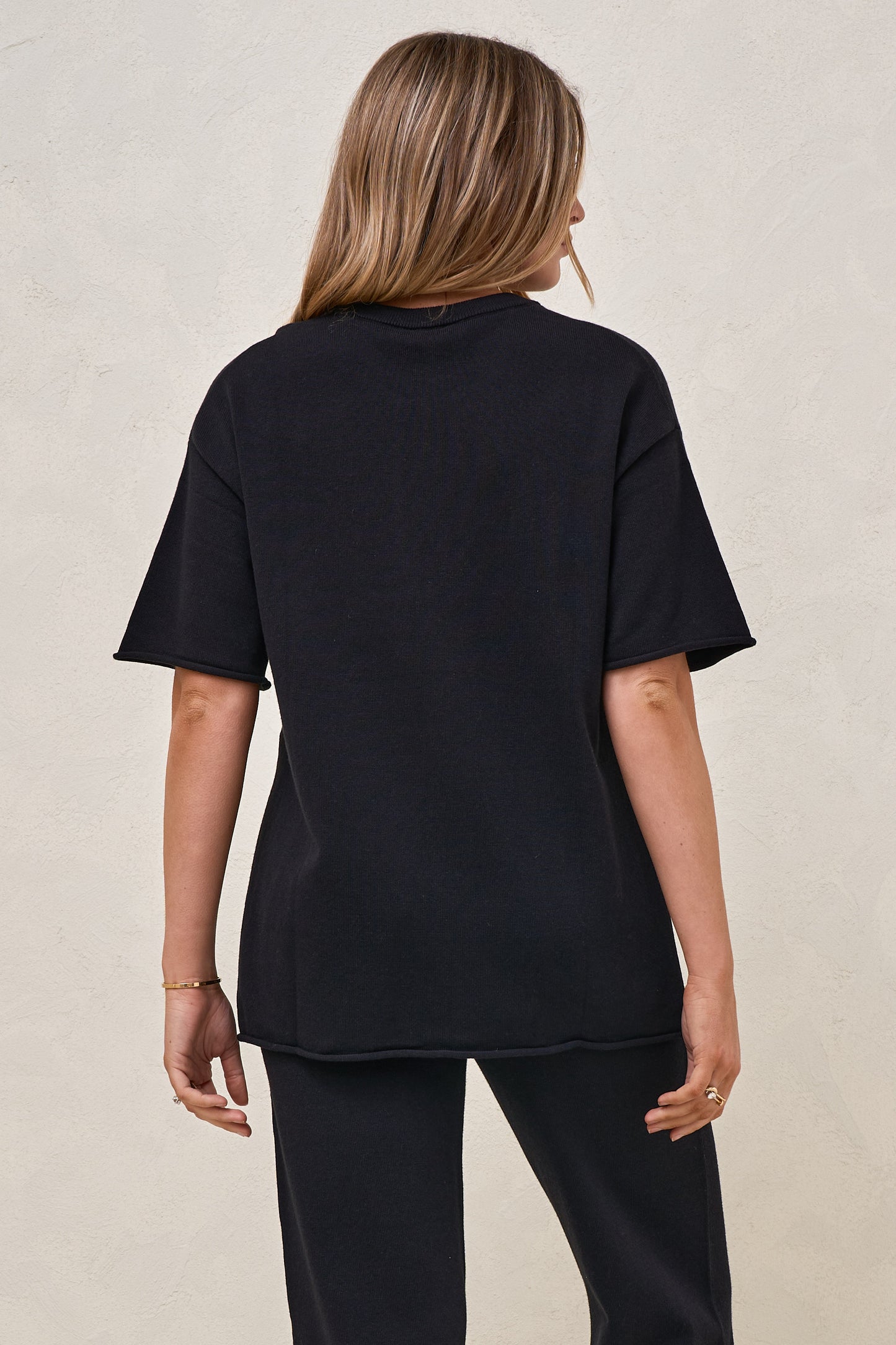 Cloud Nine Knit Tee - Black