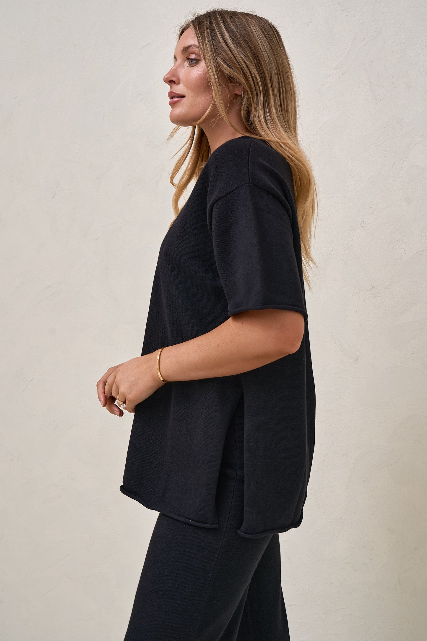 Cloud Nine Knit Tee - Black