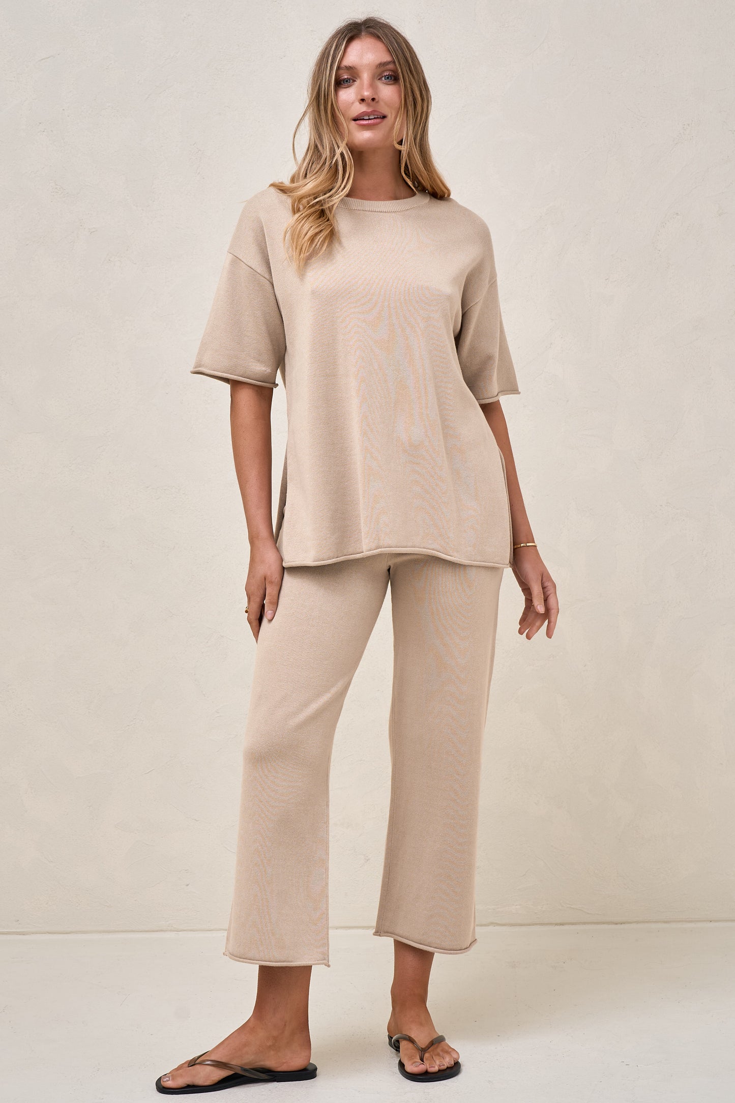 Cloud Nine Knit Tee - Oatmeal