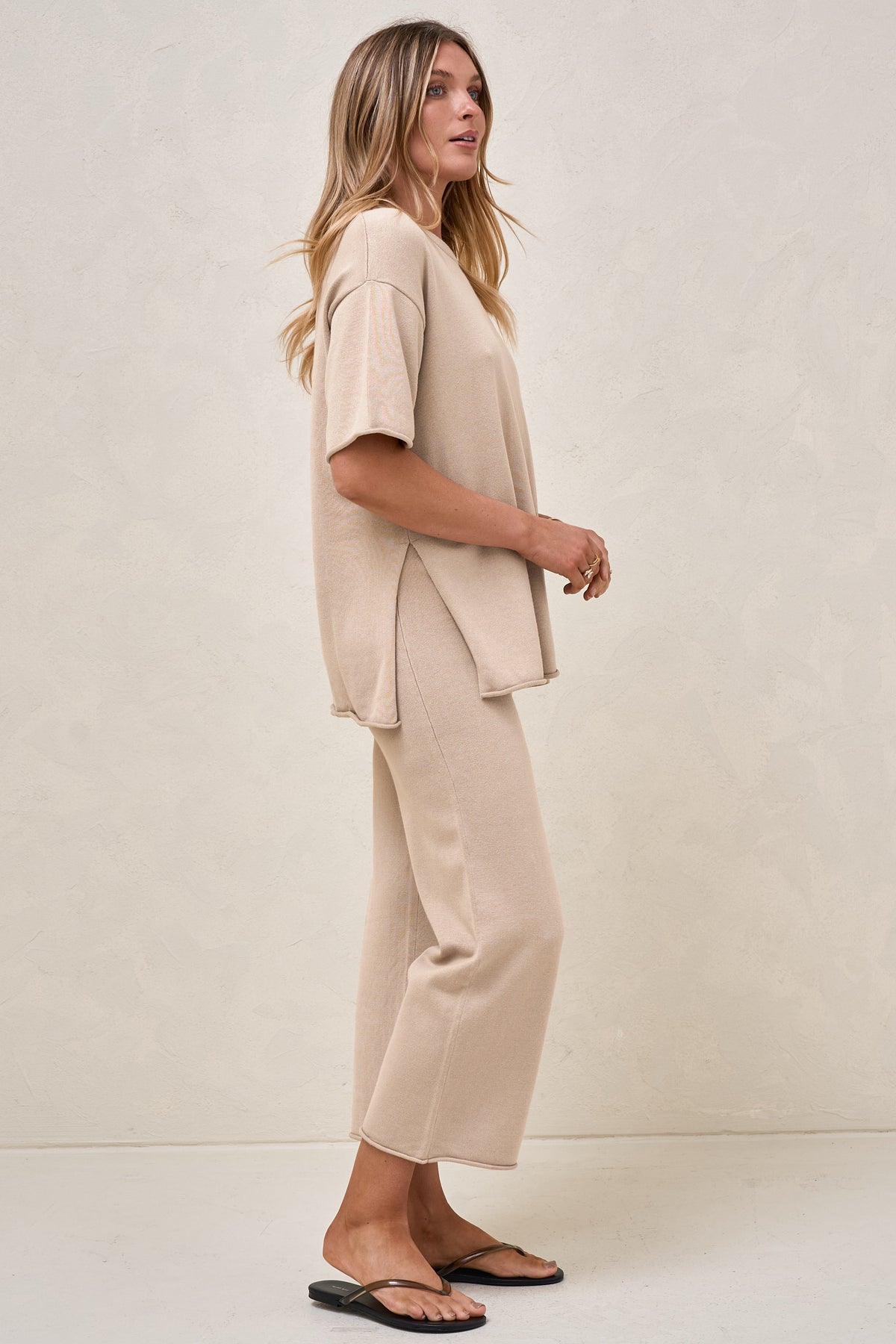 Cloud Nine Knit Tee - Oatmeal