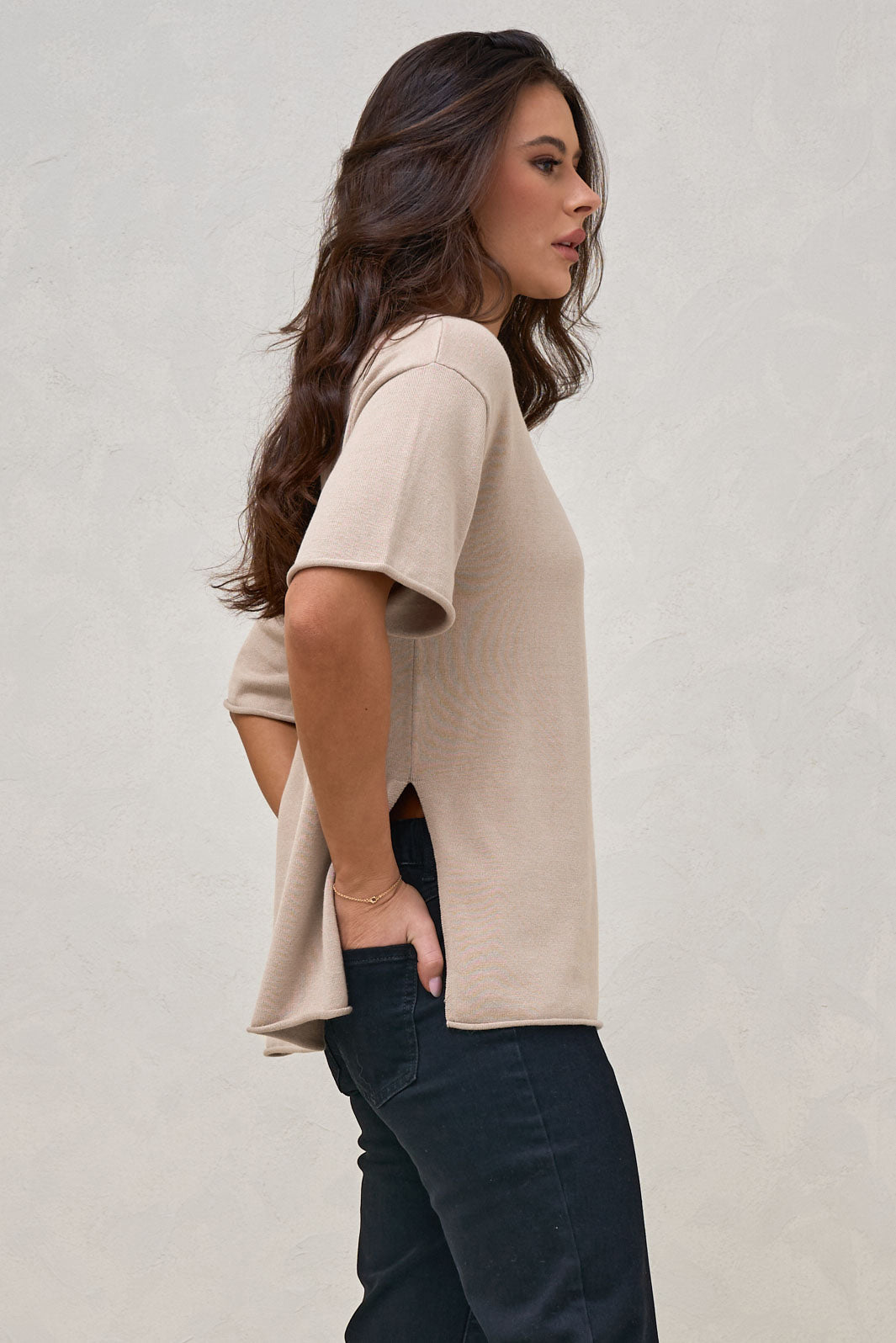 Cloud Nine Knit Tee - Oatmeal*