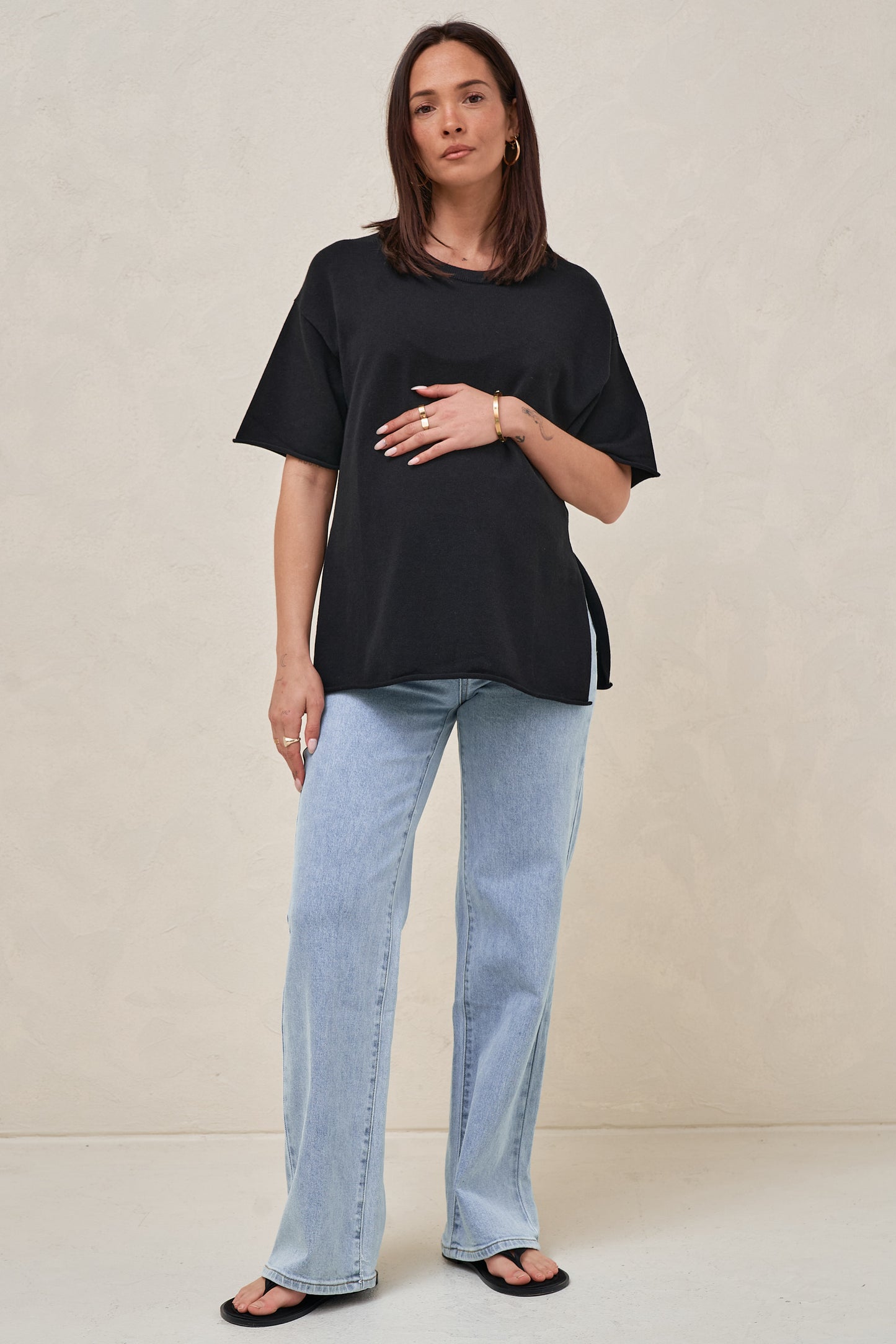 Cloud Nine Knit Tee - Black