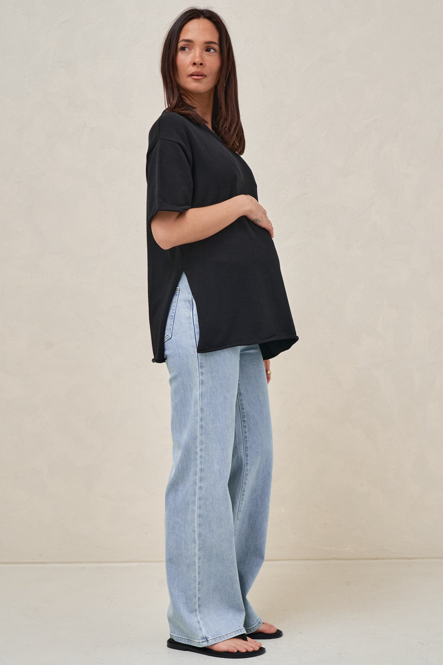 Cloud Nine Knit Tee - Black