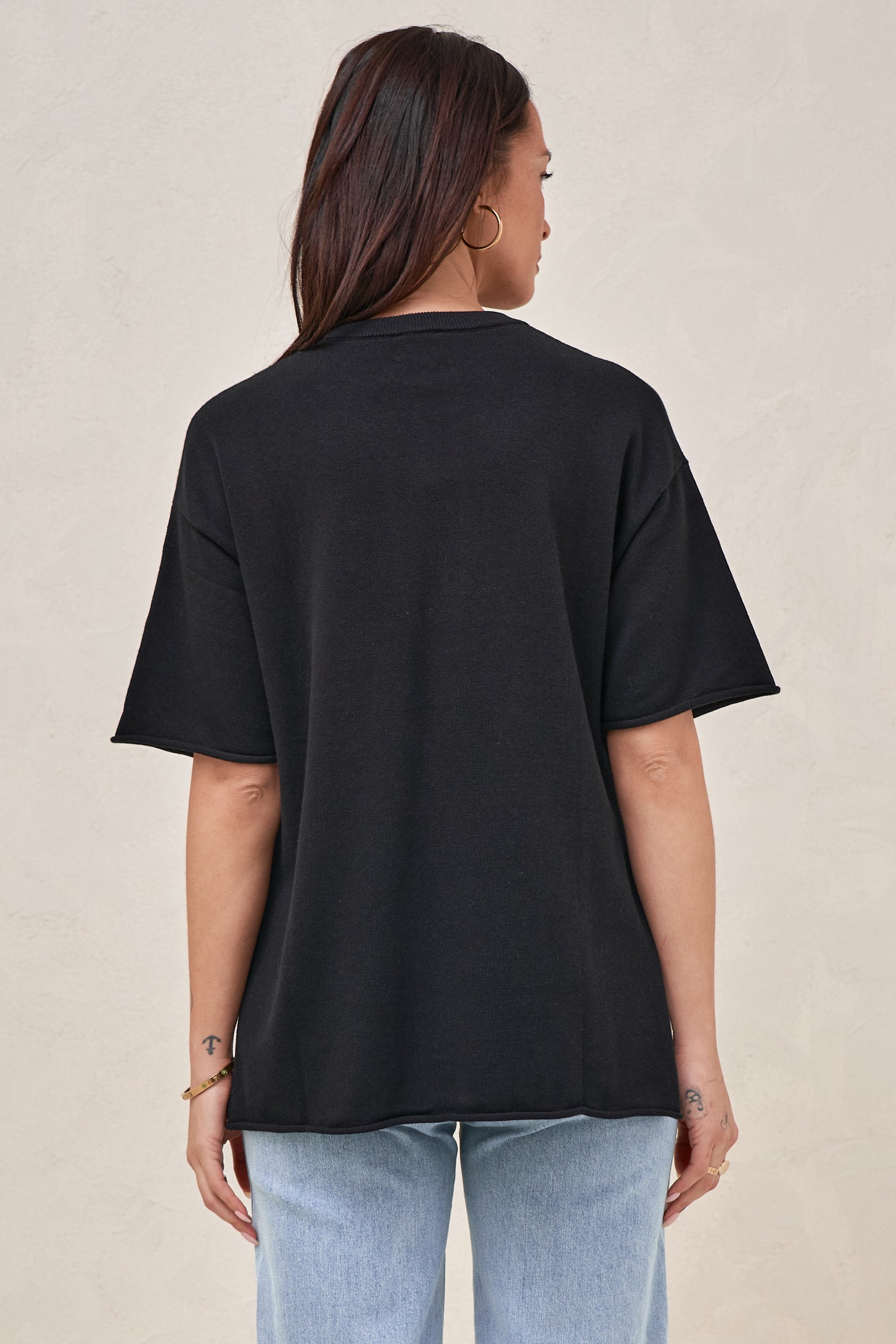 Cloud Nine Knit Tee - Black