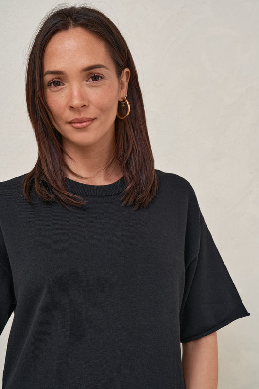 Cloud Nine Knit Tee - Black