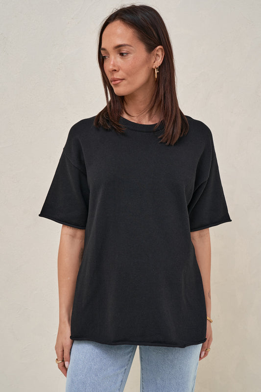 Cloud Nine Knit Tee - Black