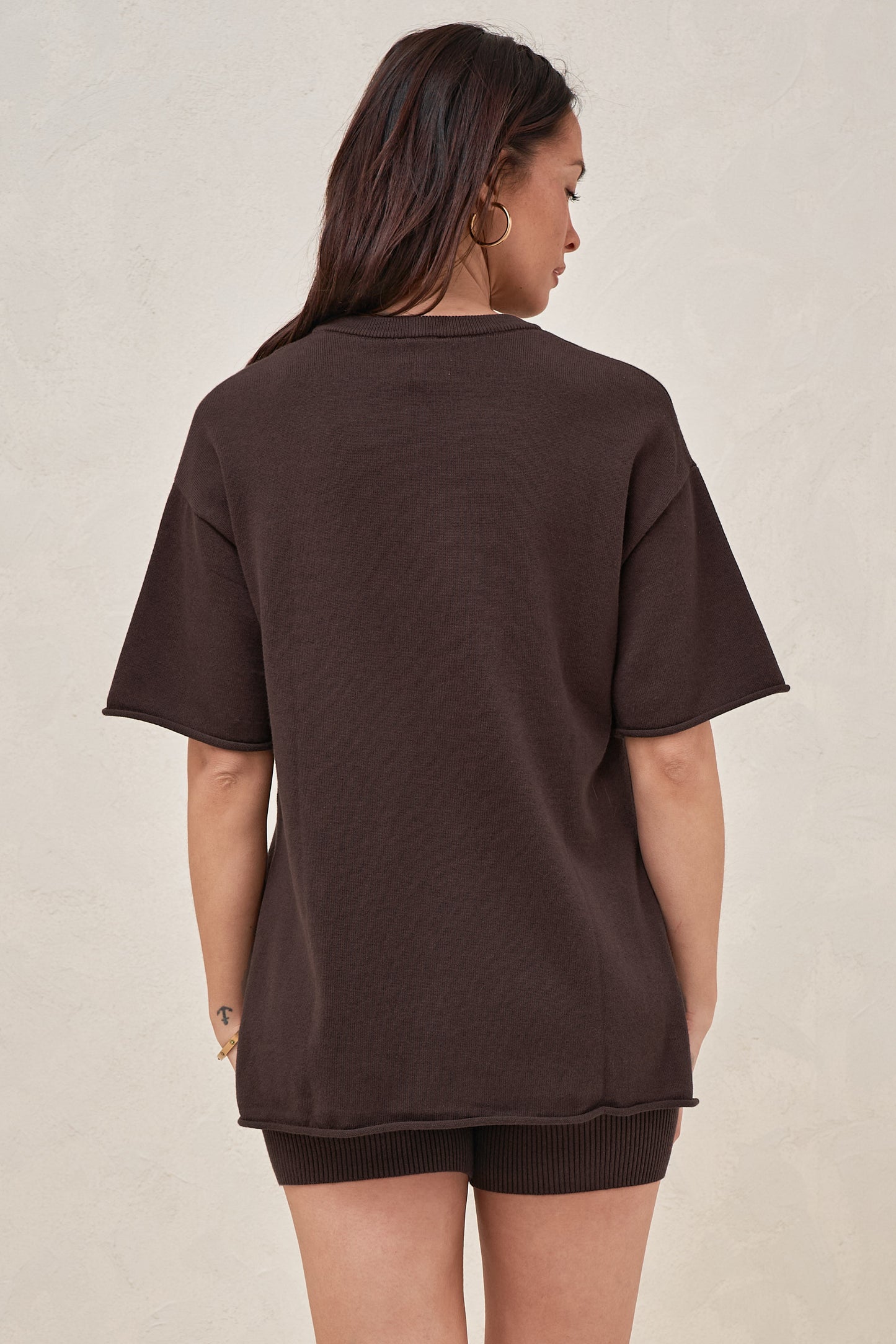 Cloud Nine Knit Tee - Chocolate