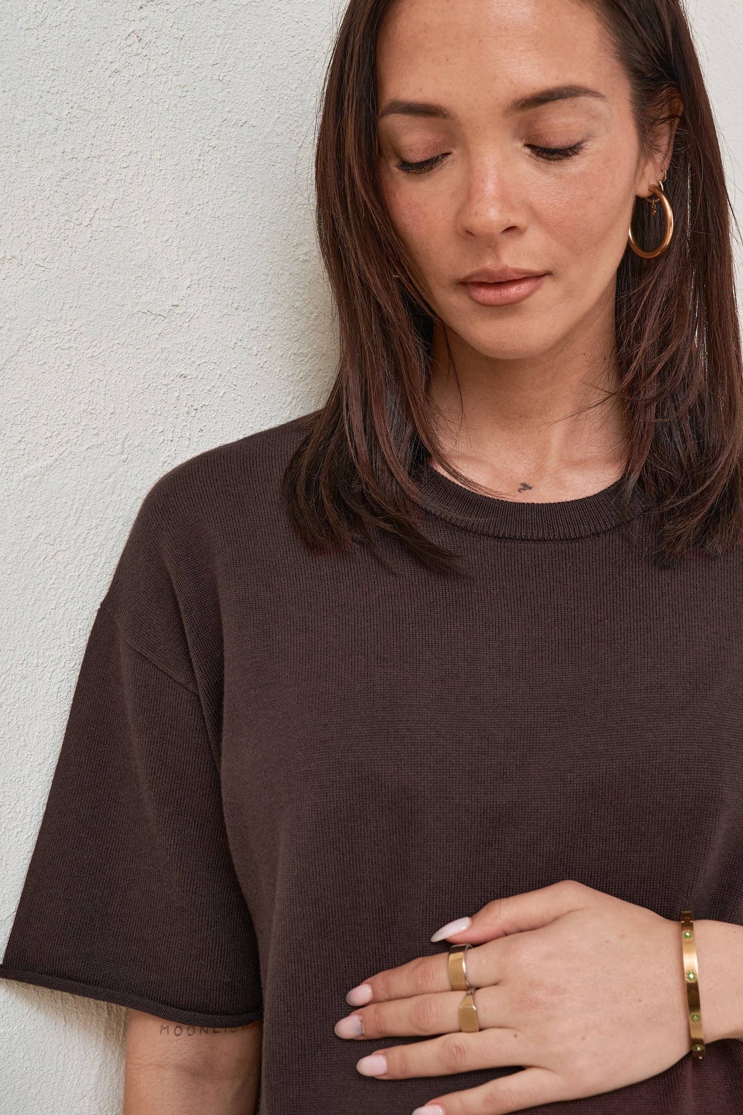 Cloud Nine Knit Tee - Chocolate
