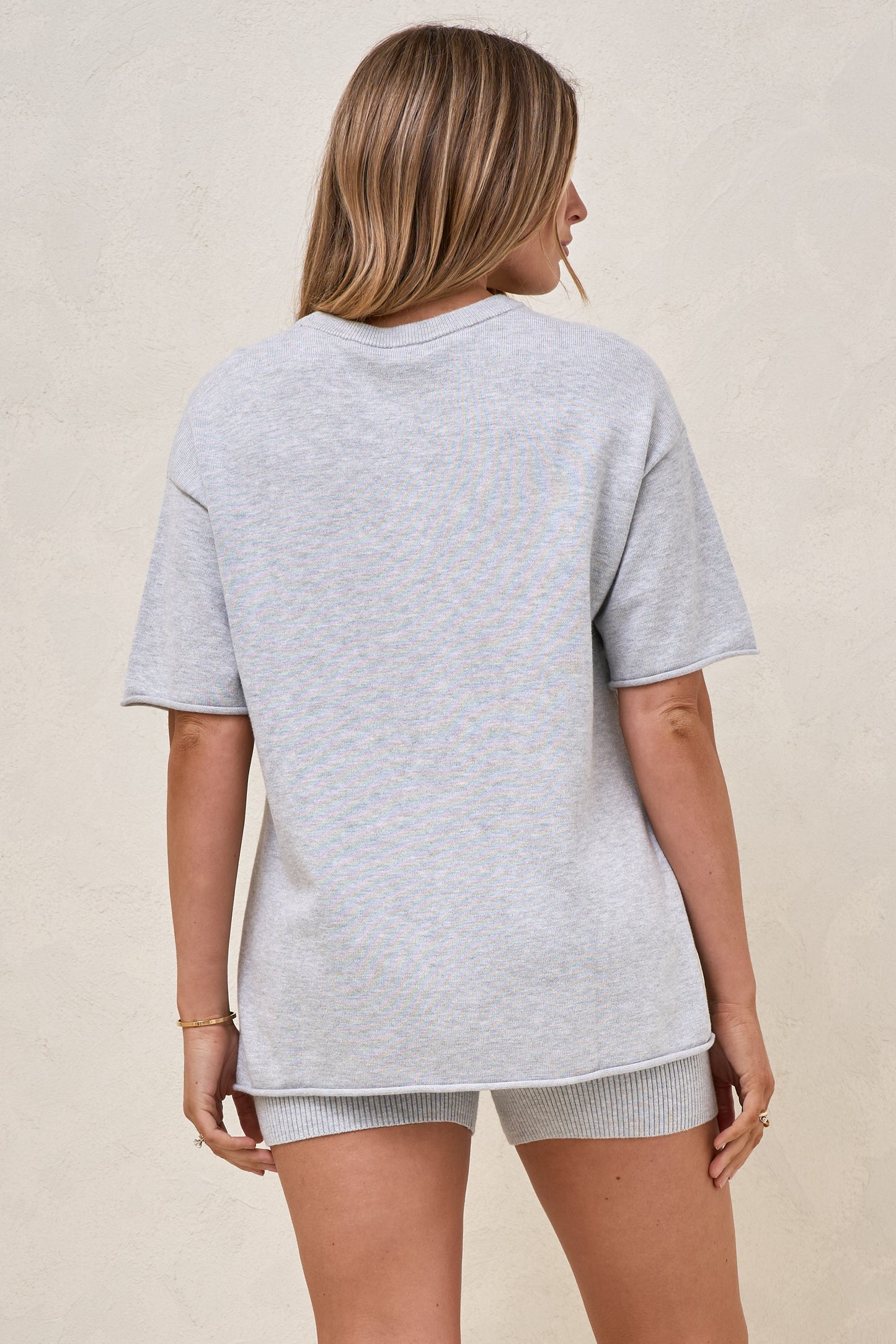 Cloud Nine Knit Tee - Grey Marle