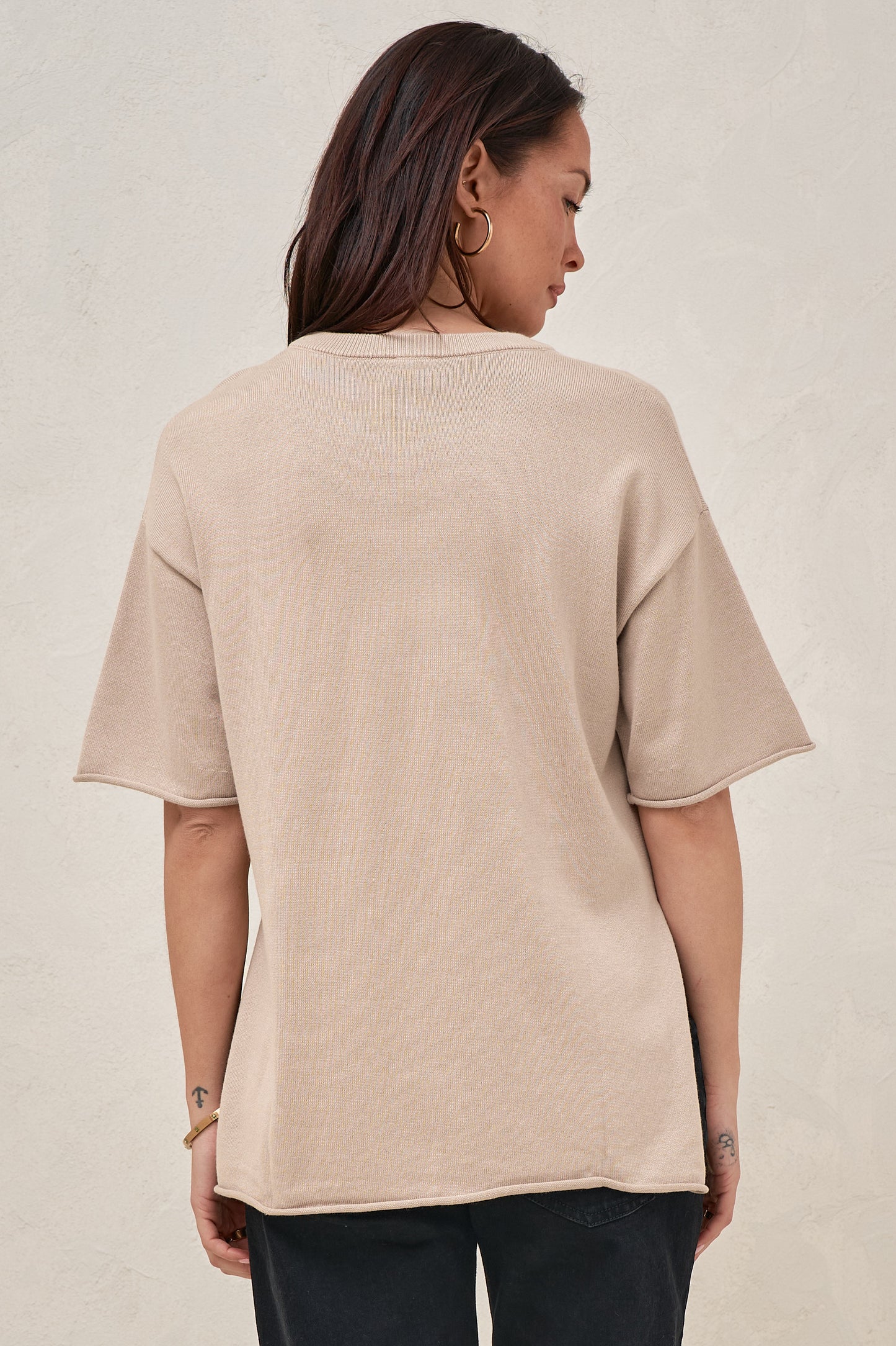 Cloud Nine Knit Tee - Oatmeal