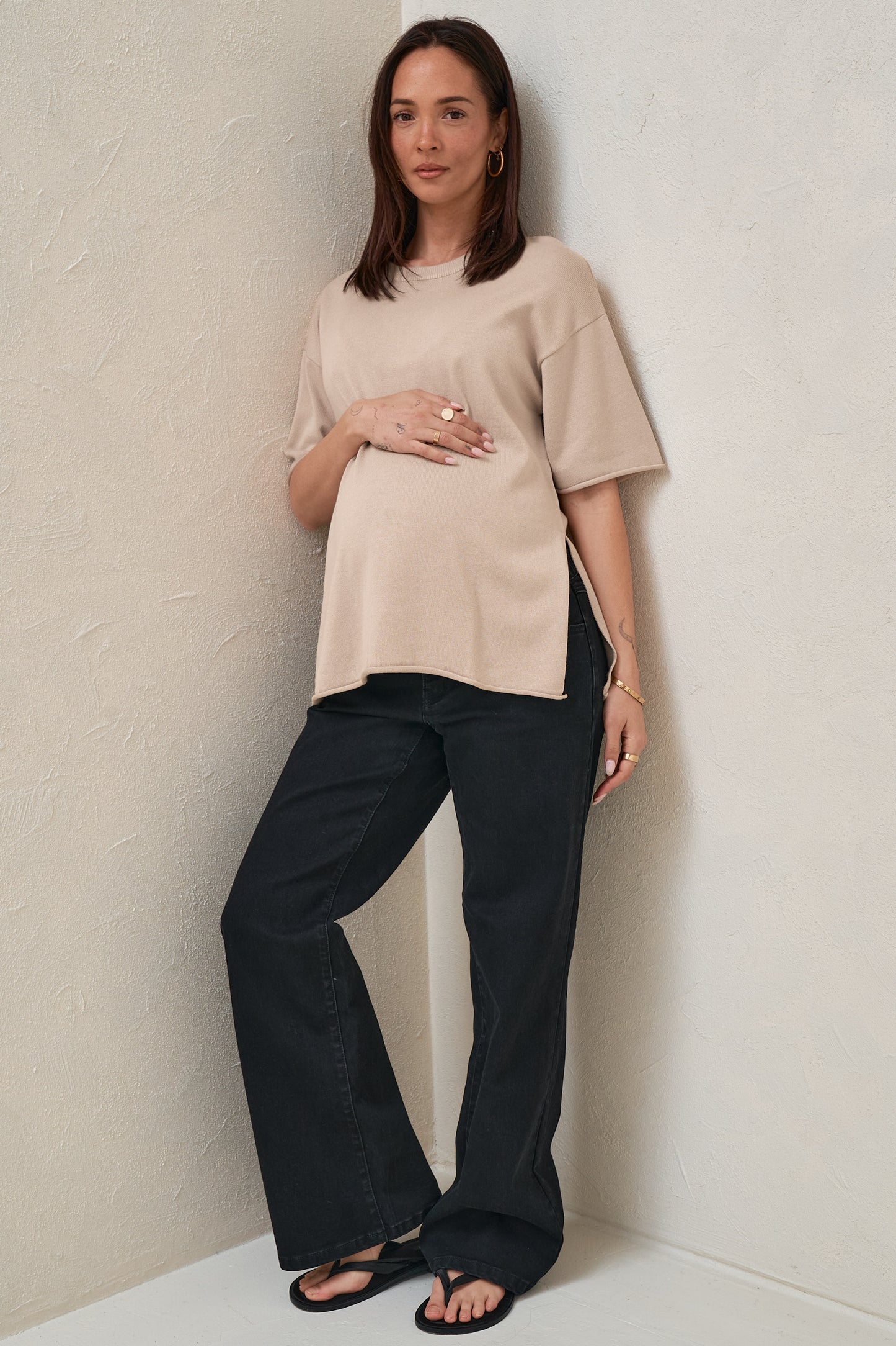 Cloud Nine Knit Tee - Oatmeal