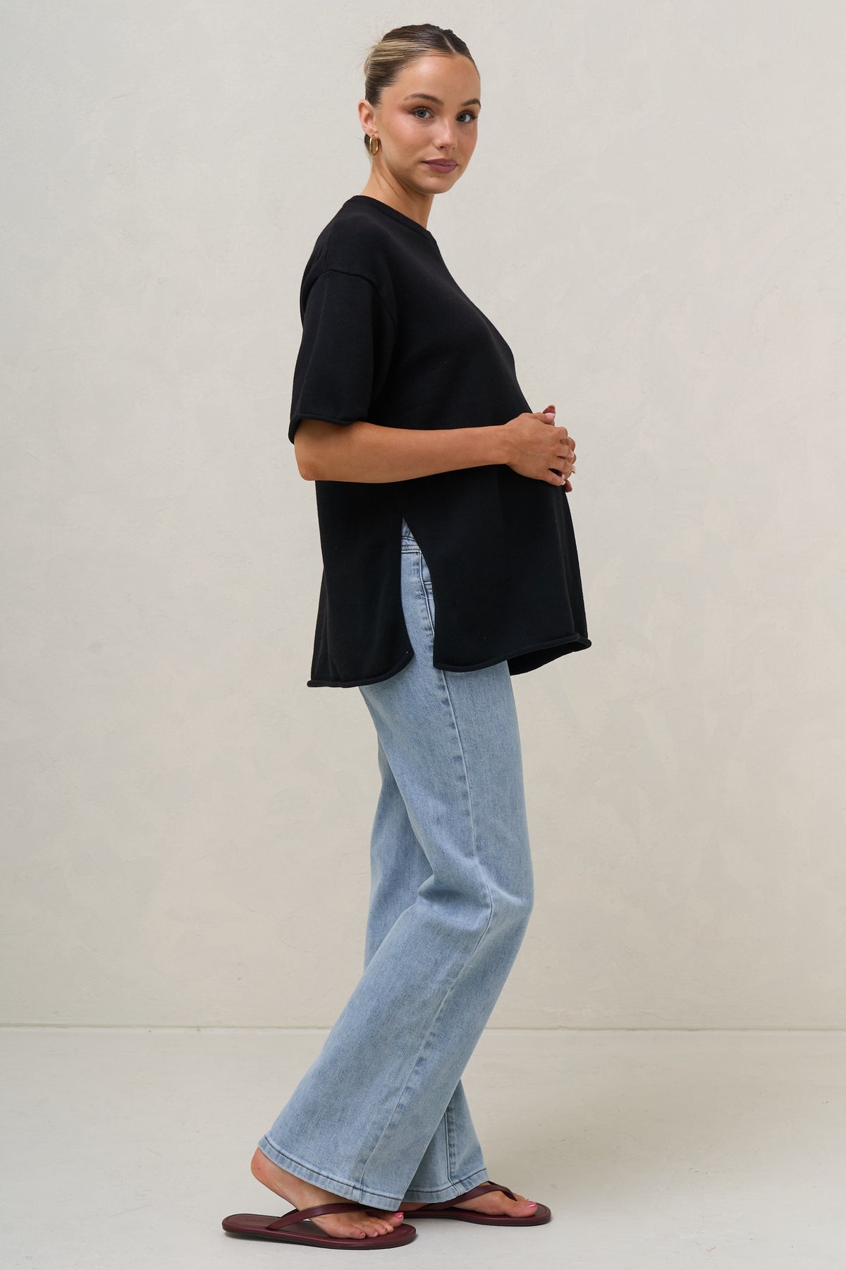 Cloud Nine Knit Tee - Black