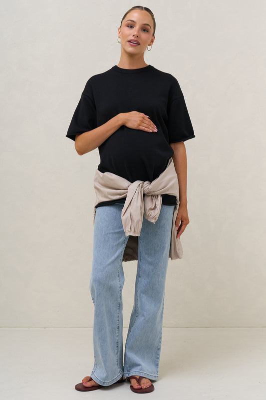Cloud Nine Knit Tee - Black