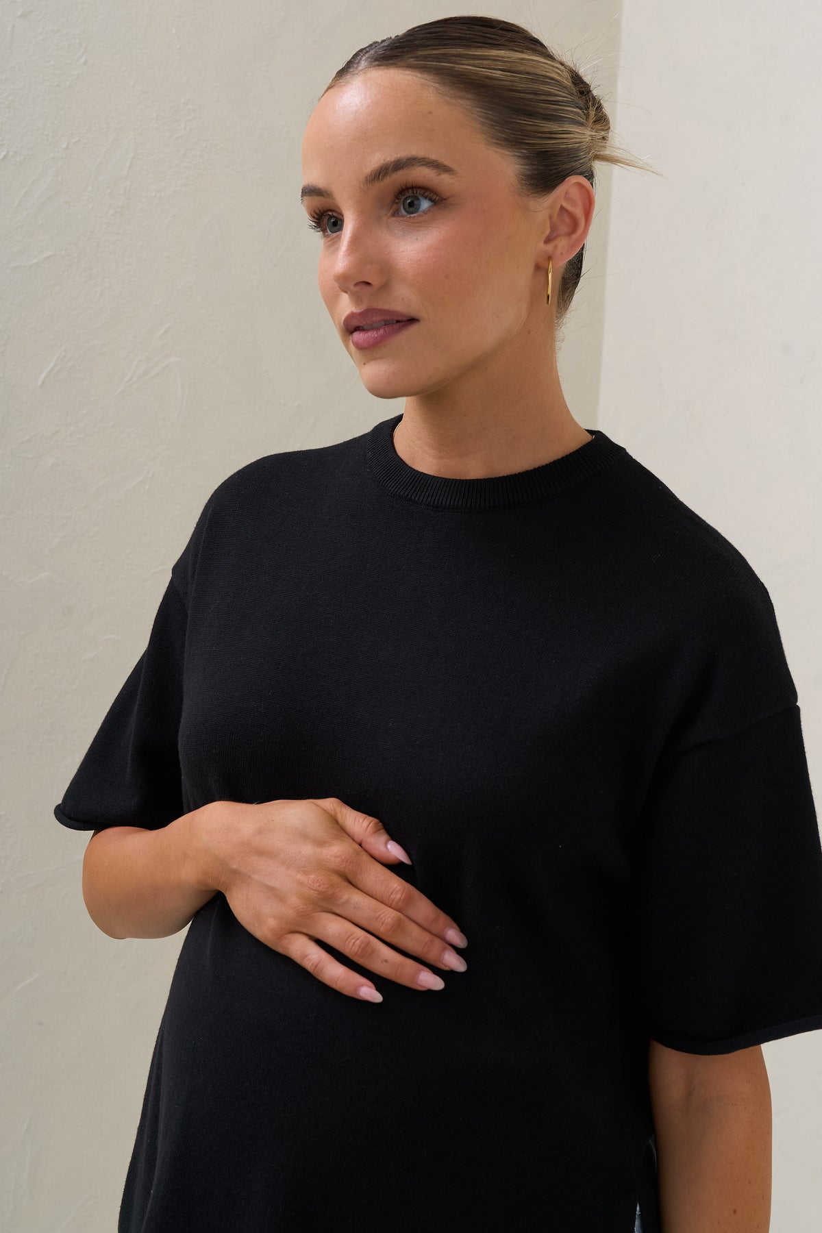 Cloud Nine Knit Tee - Black