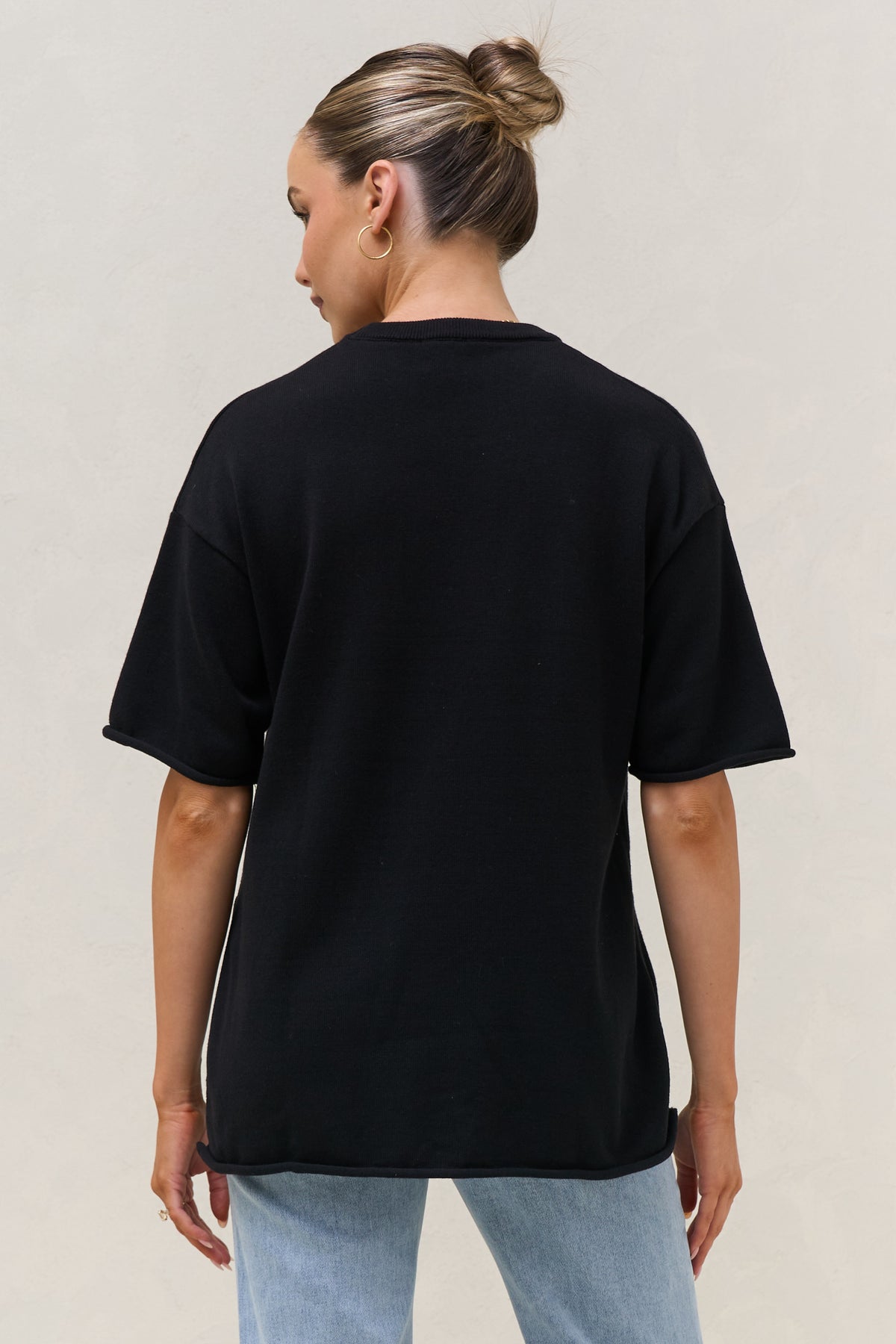 Cloud Nine Knit Tee - Black