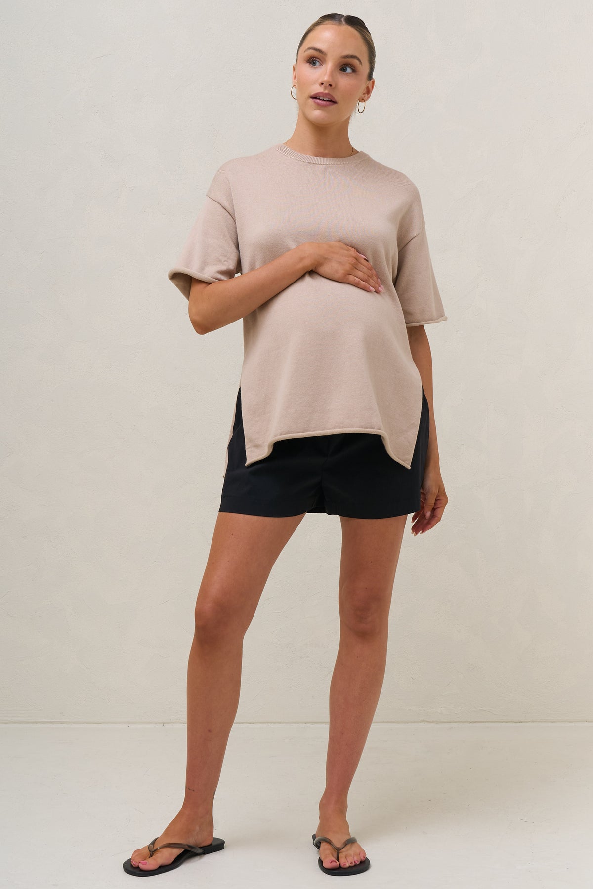 Cloud Nine Knit Tee - Oatmeal