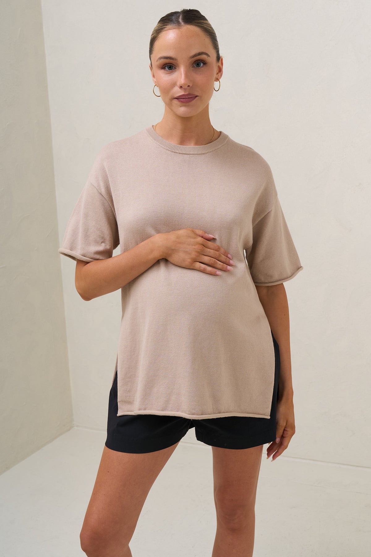 Cloud Nine Knit Tee - Oatmeal