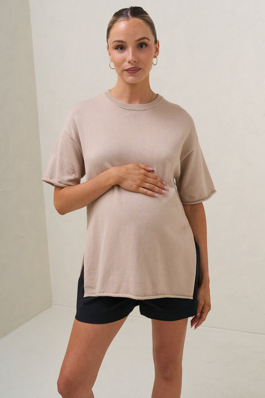 Cloud Nine Knit Tee - Oatmeal