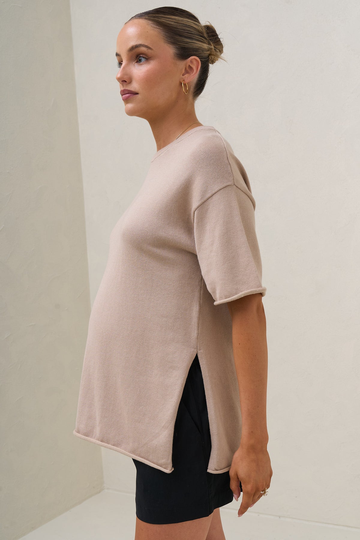 Cloud Nine Knit Tee - Oatmeal
